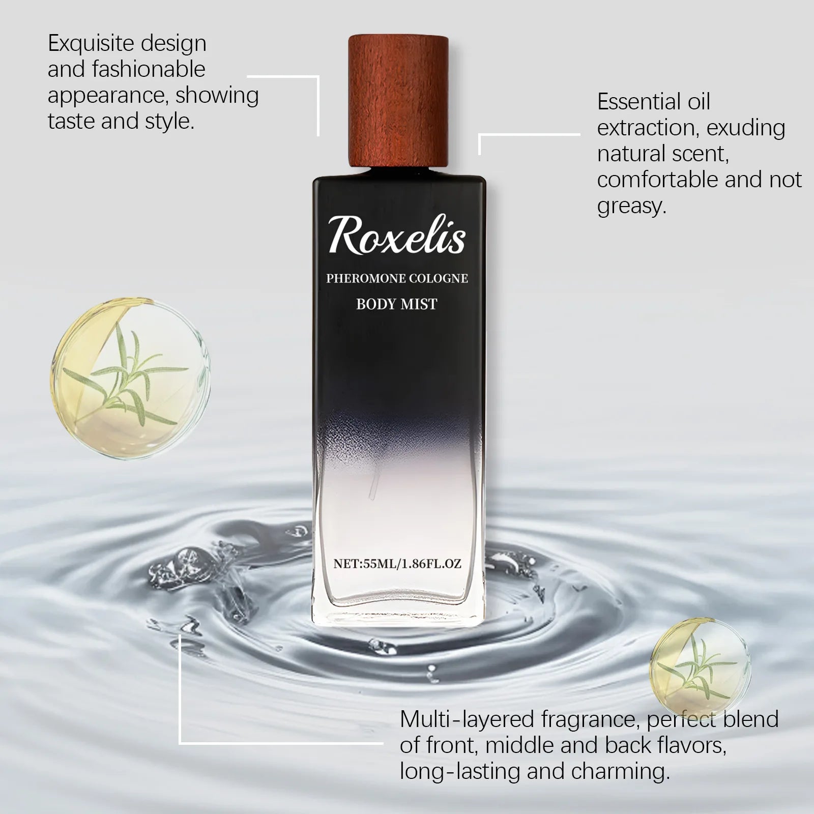 Roxelis 55ml Cologne – Light Pheromone Perfume for Men