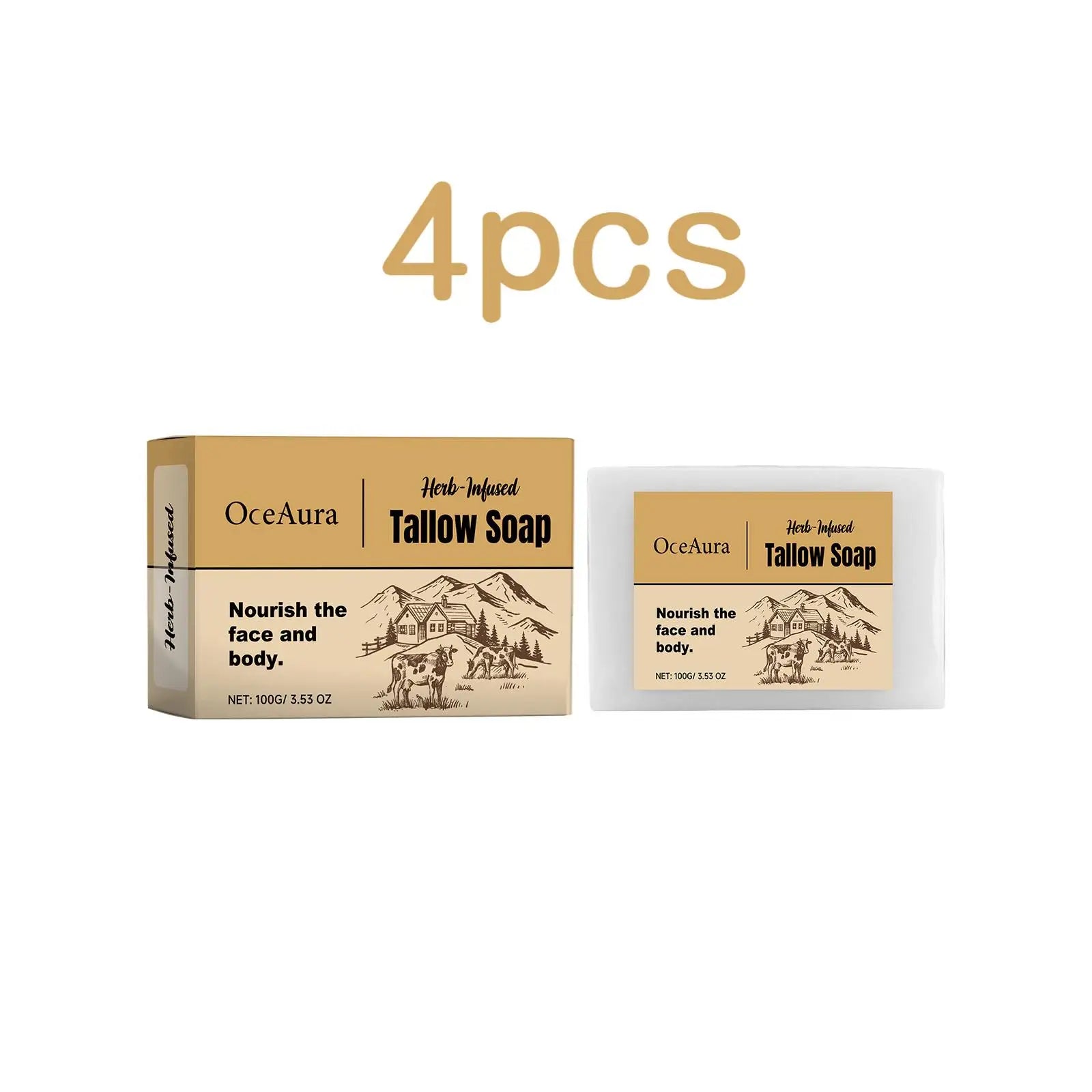 Oceaura Beef Tallow Bathing Soap – Pore Cleansing & Moisturizing