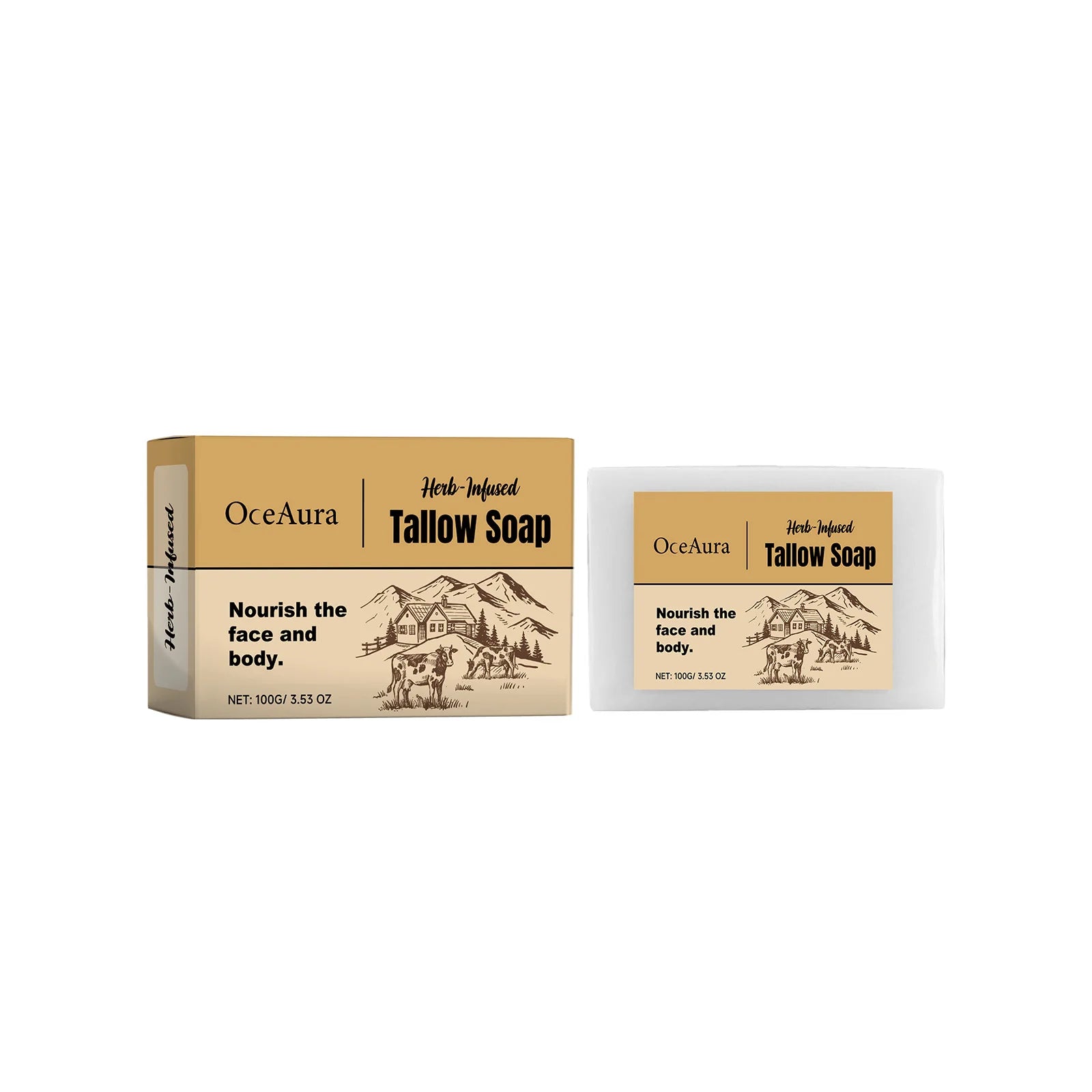 Oceaura Beef Tallow Bathing Soap – Pore Cleansing & Moisturizing