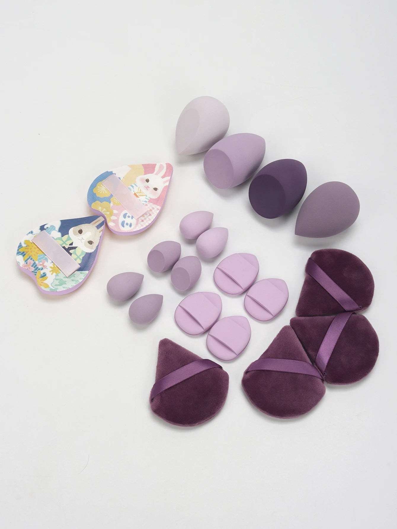 Pink Makeup Sponge & Puff Set (20pcs)