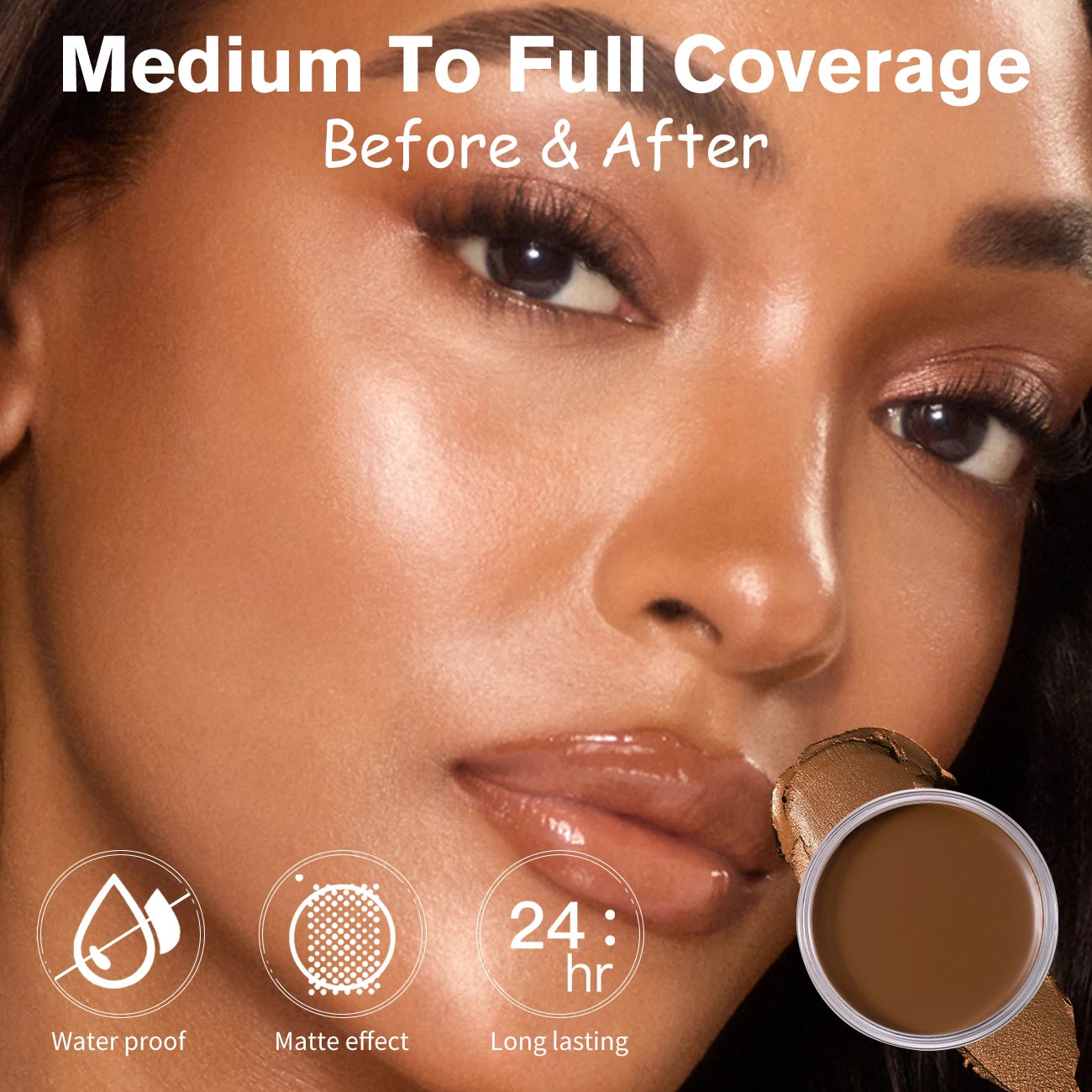 Waterproof Matte Full Coverage Foundation – Velvet Finish