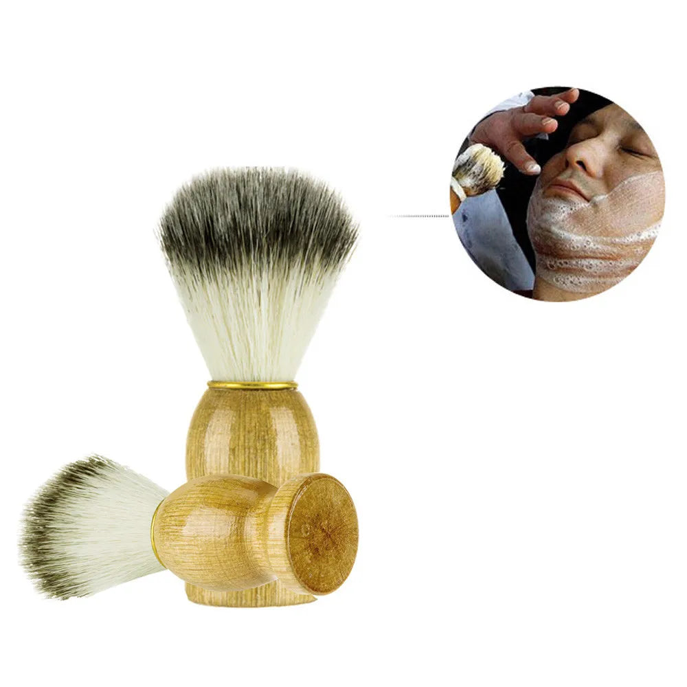 Natural Badger Hair Men's Shaving Brush with Wood Handle