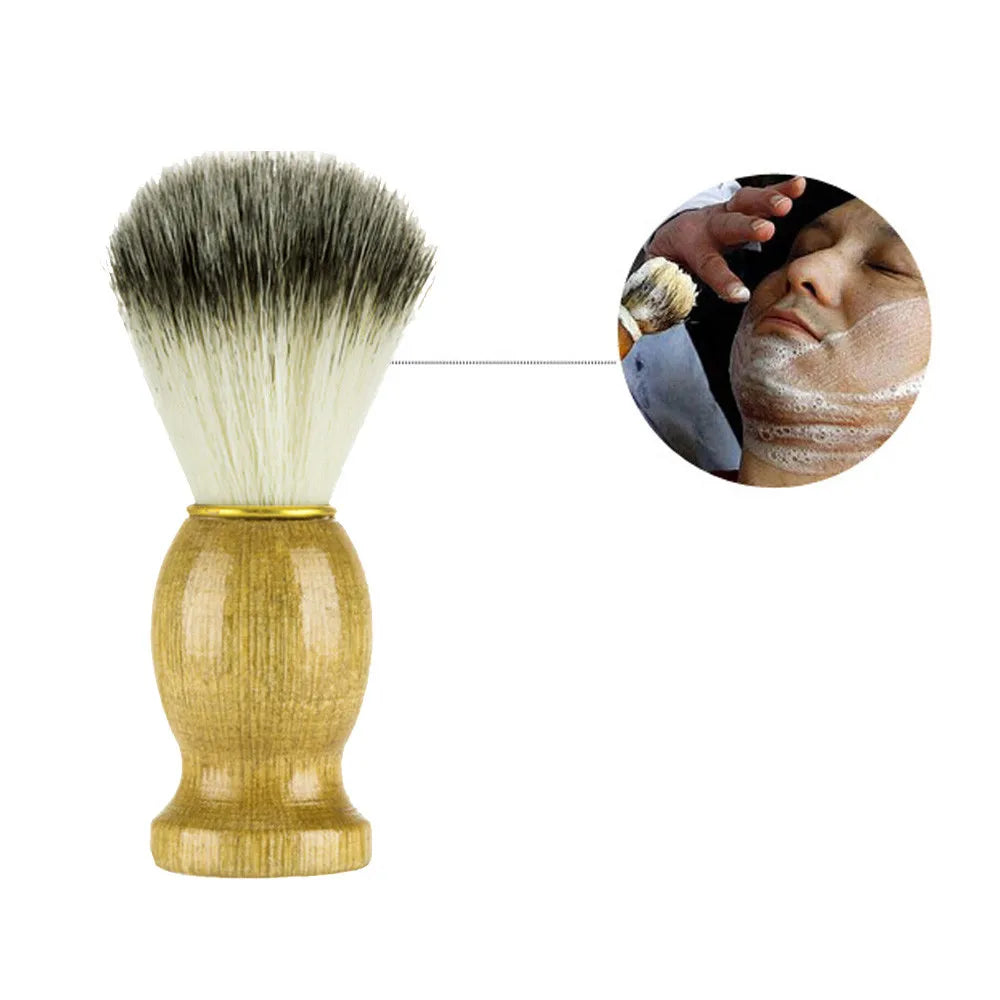 Natural Badger Hair Men's Shaving Brush with Wood Handle