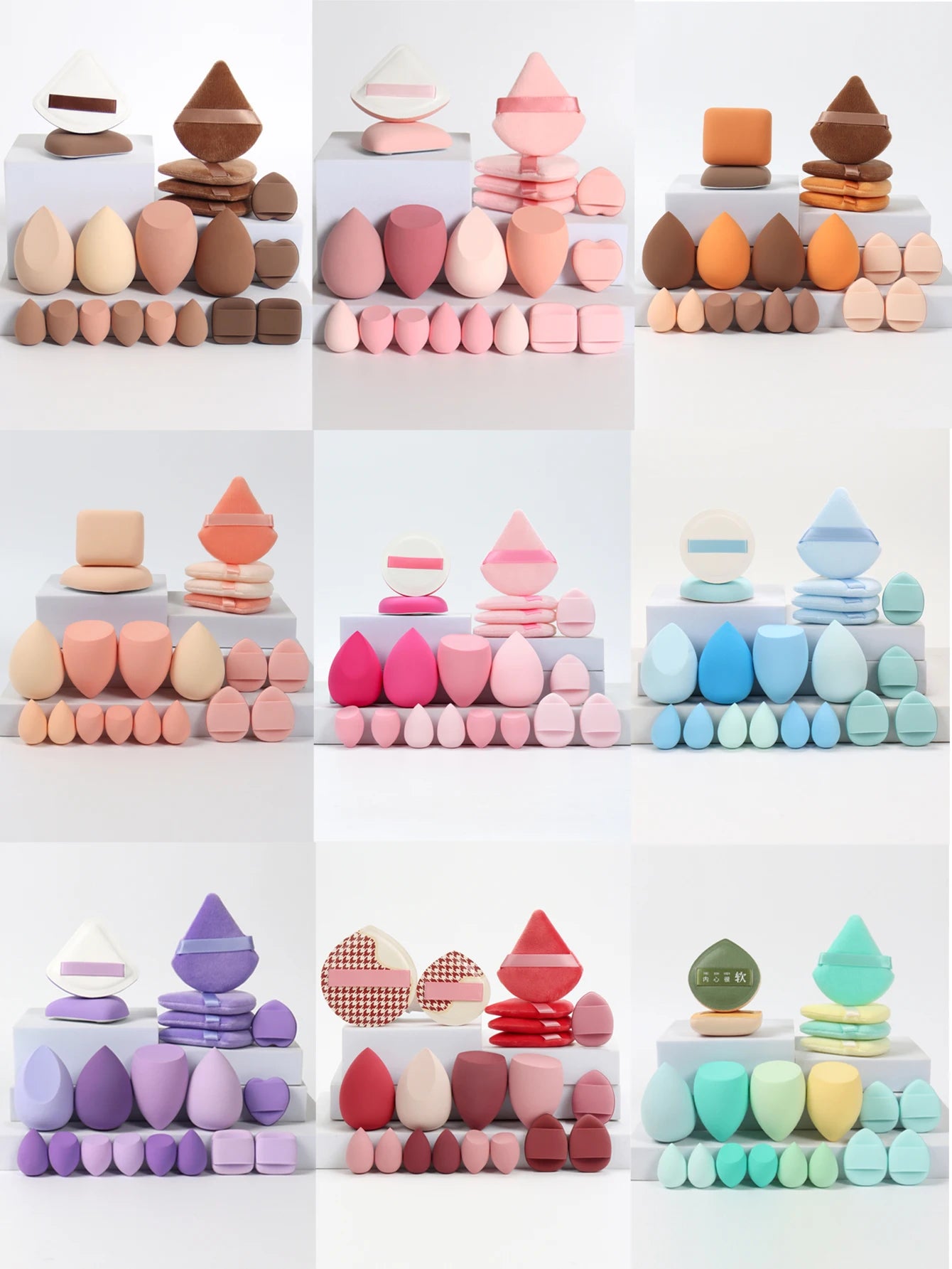 Pink Makeup Sponge & Puff Set (20pcs)