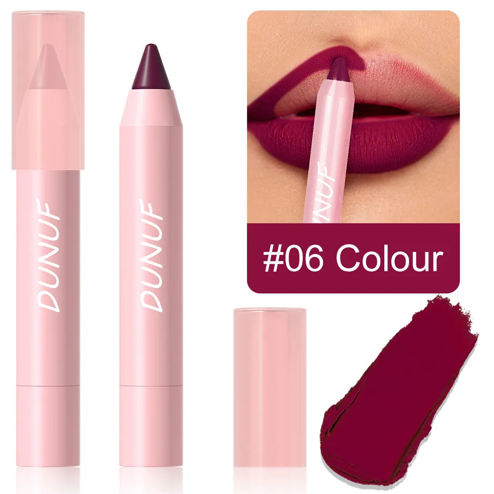 18-Color Waterproof Matte Lipstick Pencil