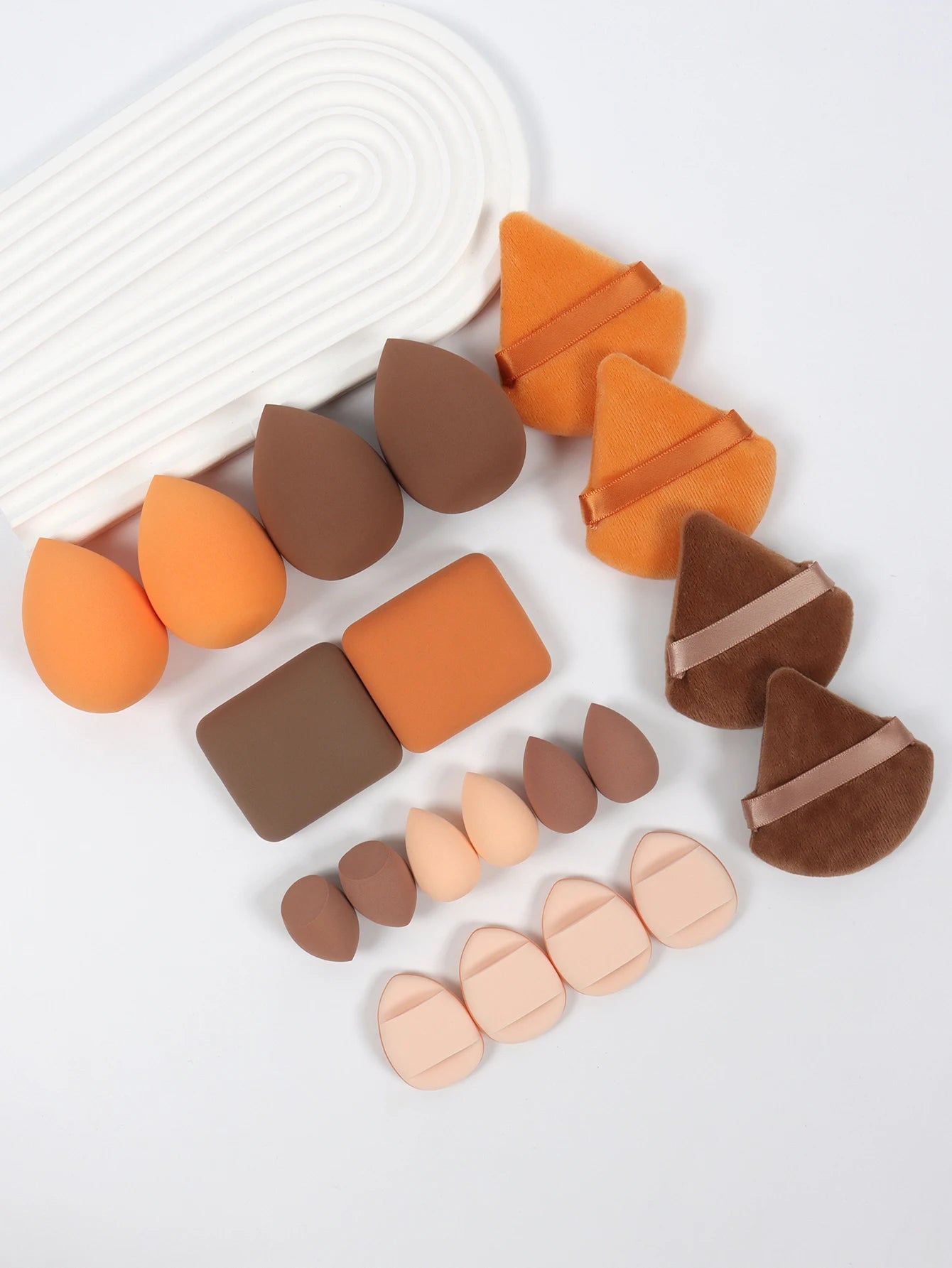 Pink Makeup Sponge & Puff Set (20pcs)