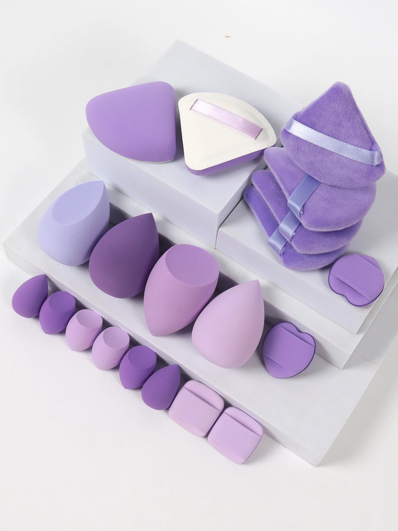 Pink Makeup Sponge & Puff Set (20pcs)