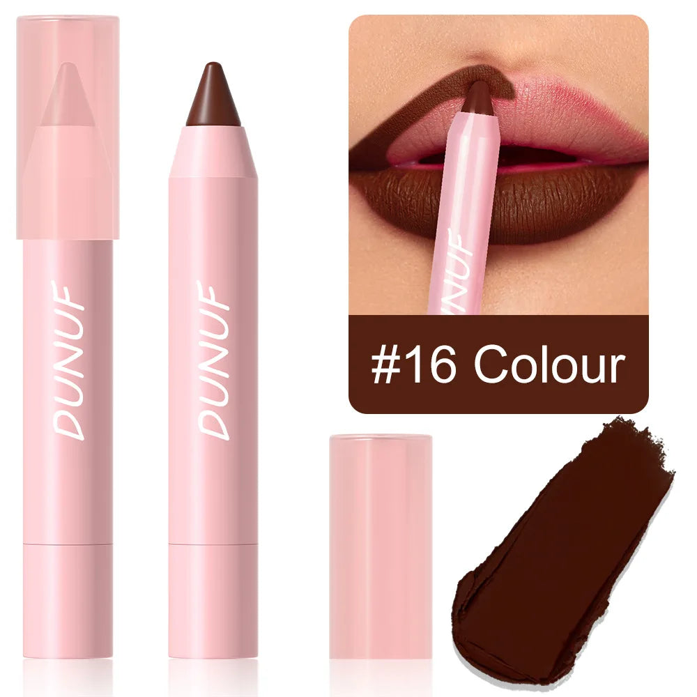 18-Color Waterproof Matte Lipstick Pencil