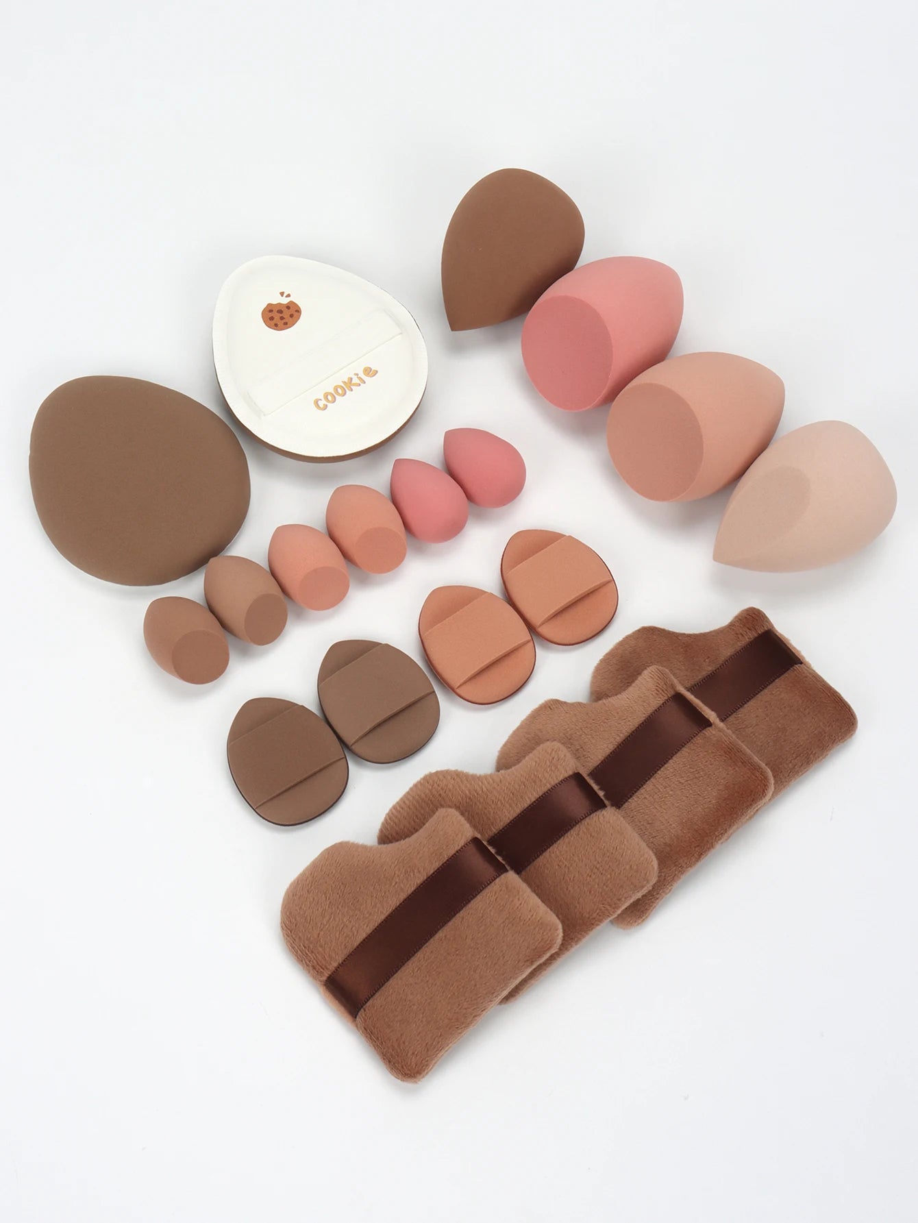 Pink Makeup Sponge & Puff Set (20pcs)