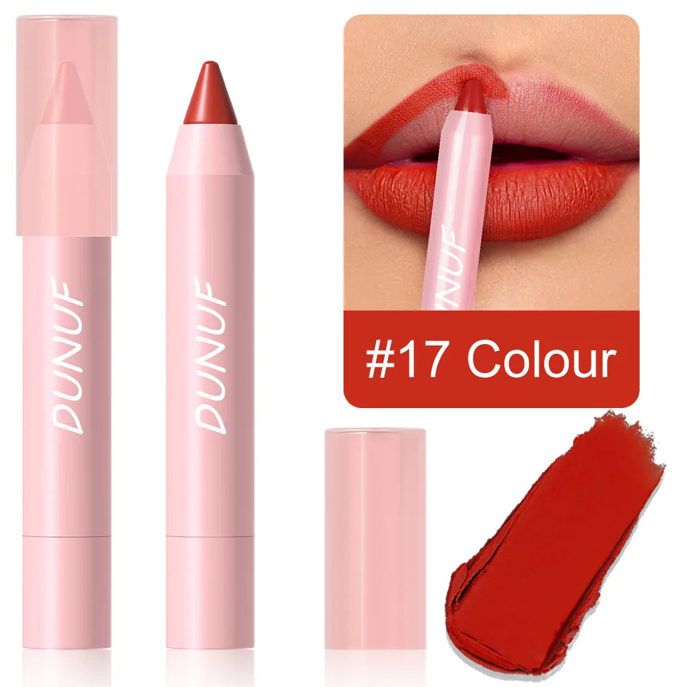 18-Color Waterproof Matte Lipstick Pencil