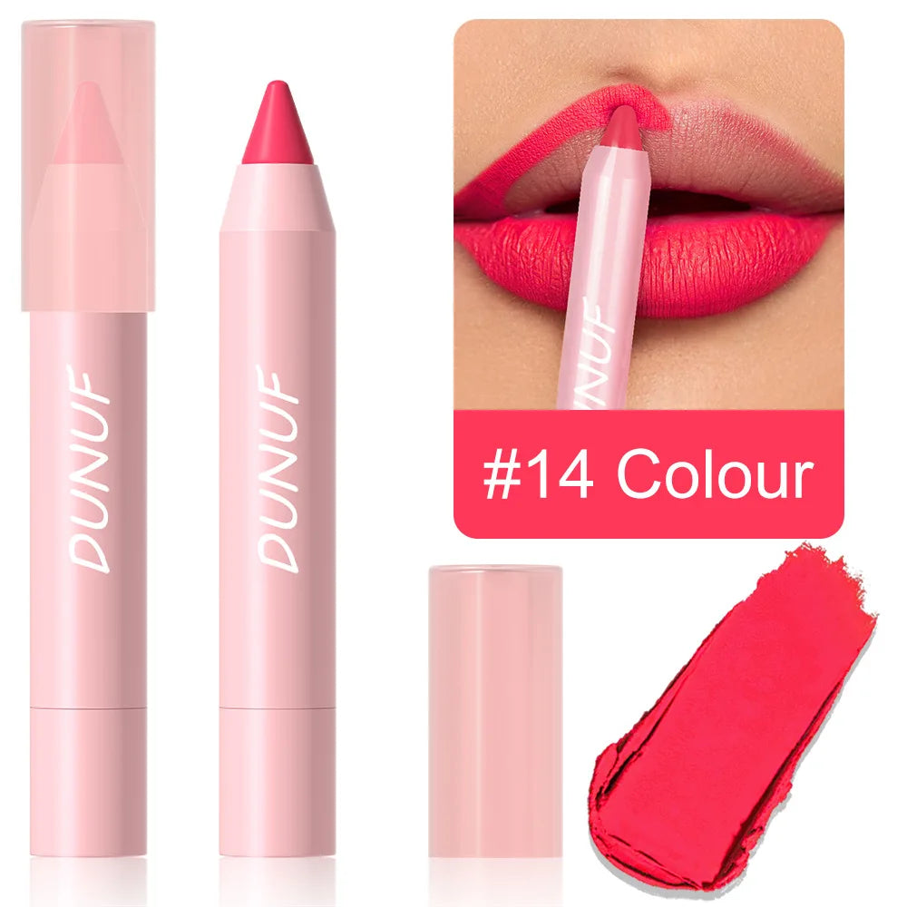 18-Color Waterproof Matte Lipstick Pencil