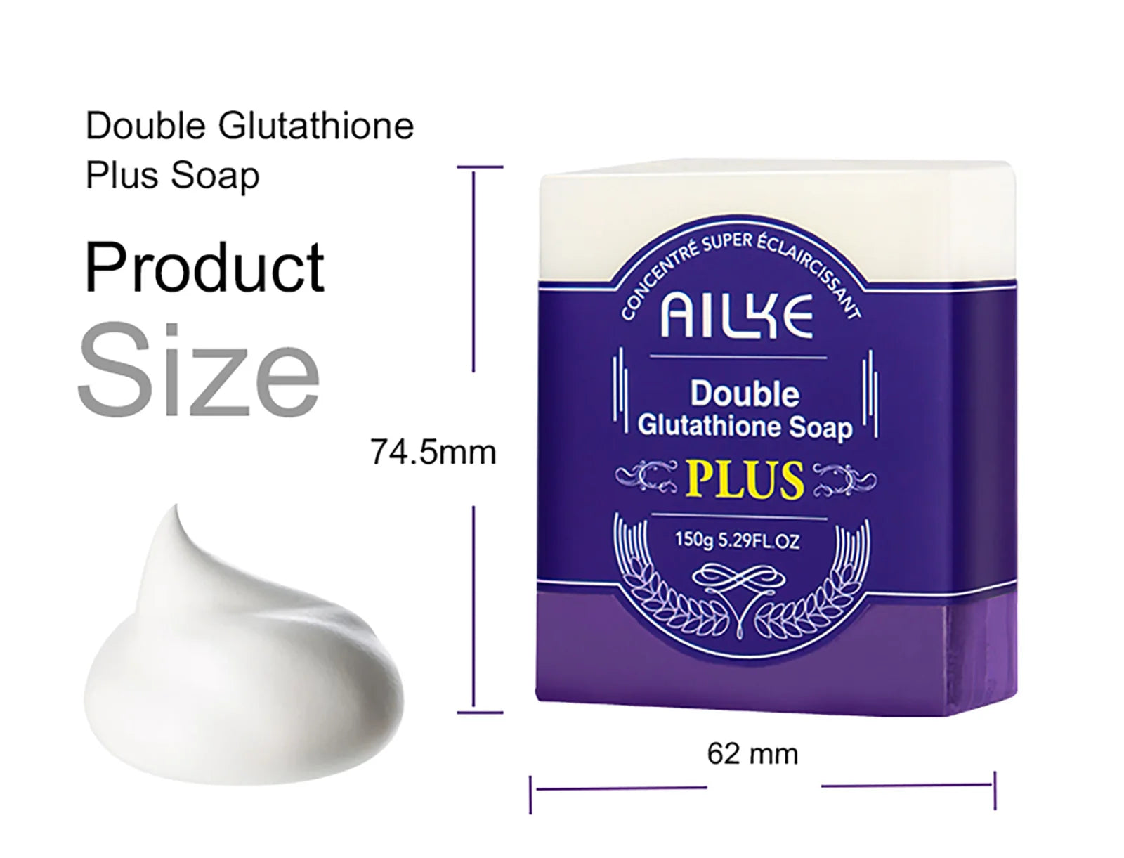 AILKE Lightening Soap Bar with Glutathione & Lavender