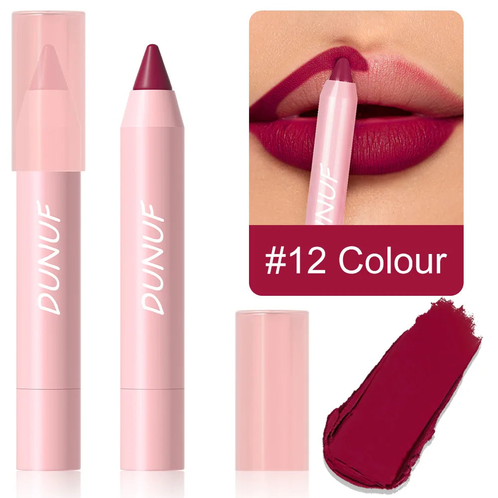 18-Color Waterproof Matte Lipstick Pencil