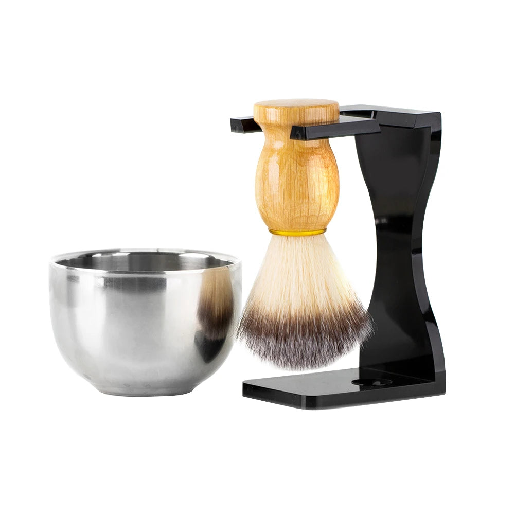 3-in-1 Men's Beard Cleaning Shaving Brush Kit