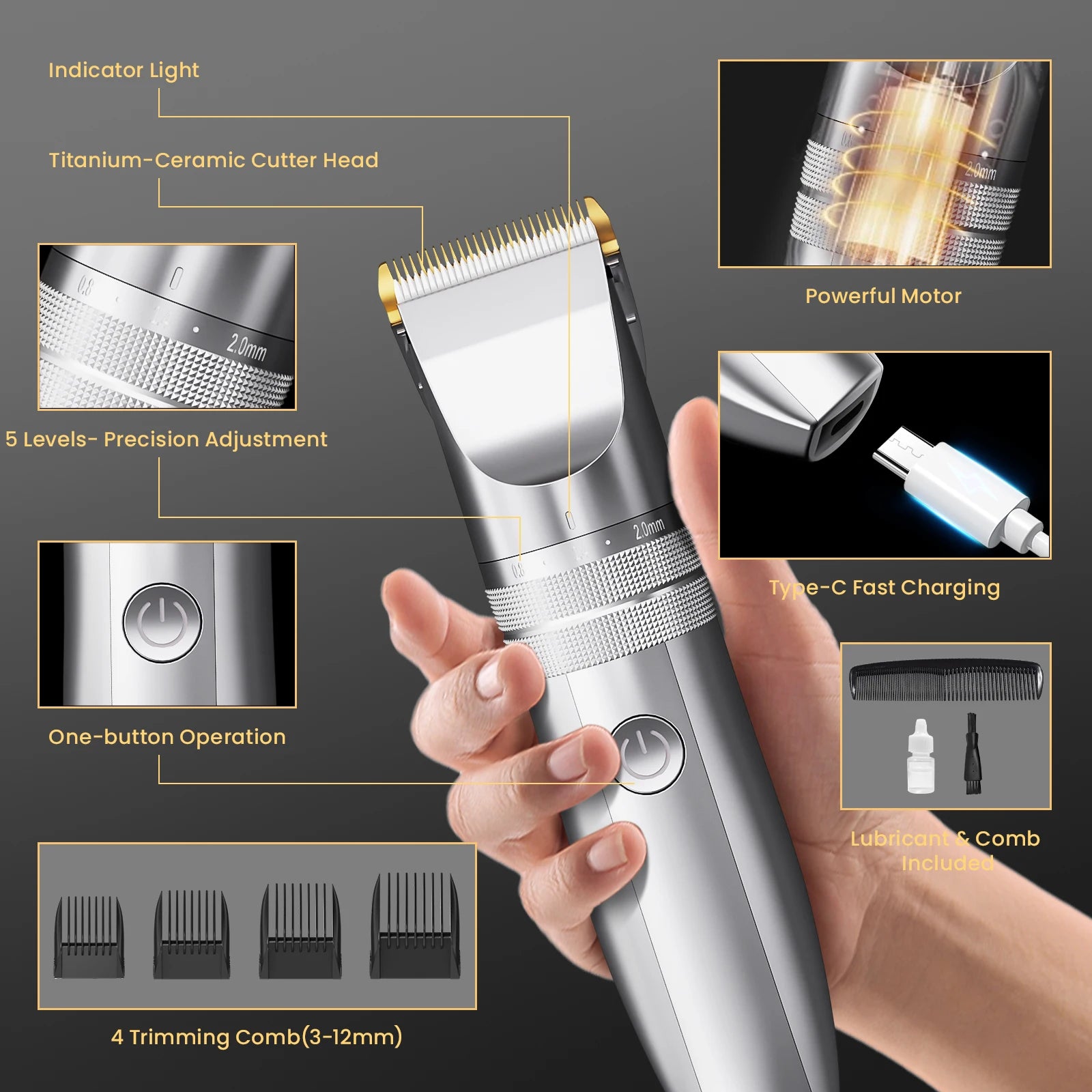 Sejoy Cordless Hair Clippers & Beard Trimmer for Men
