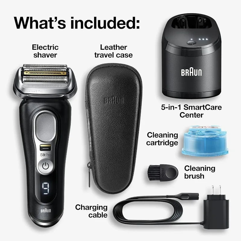 Braun Series 9 Pro Electric Foil Shaver – Wet & Dry Grooming Kit