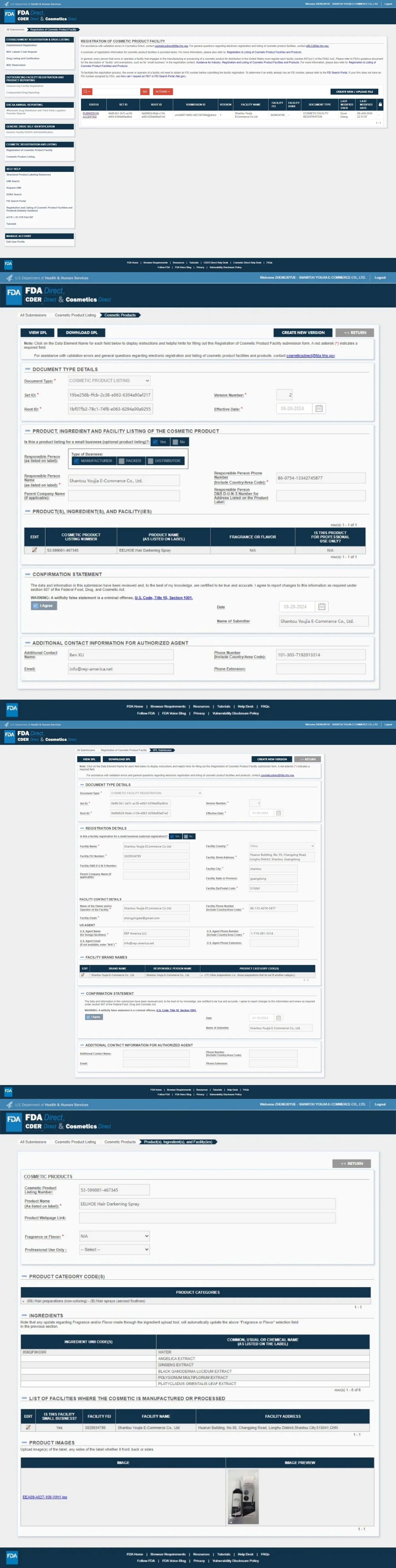 EELHOE Black Hair Dye Spray – Anti-Gray & Nourishing