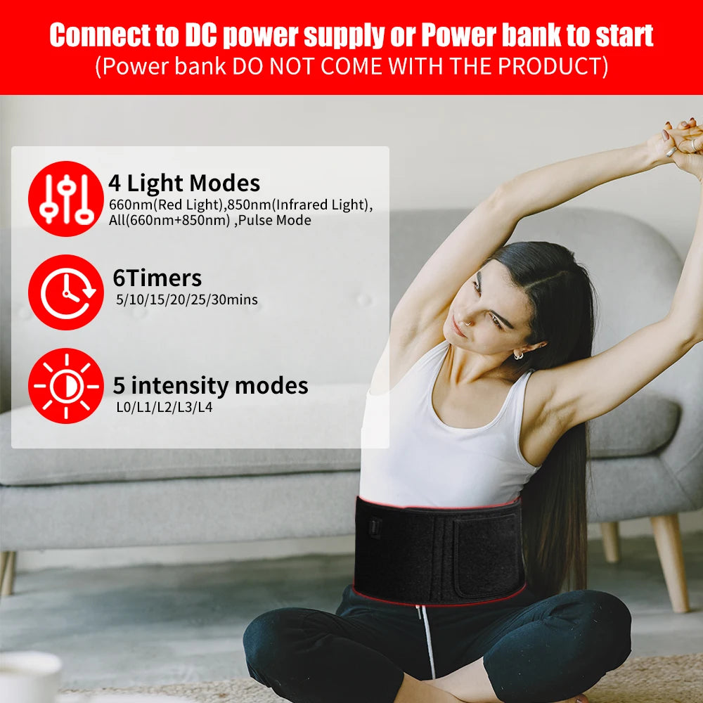 Red Light Therapy Belt – 660nm & 850nm Infrared