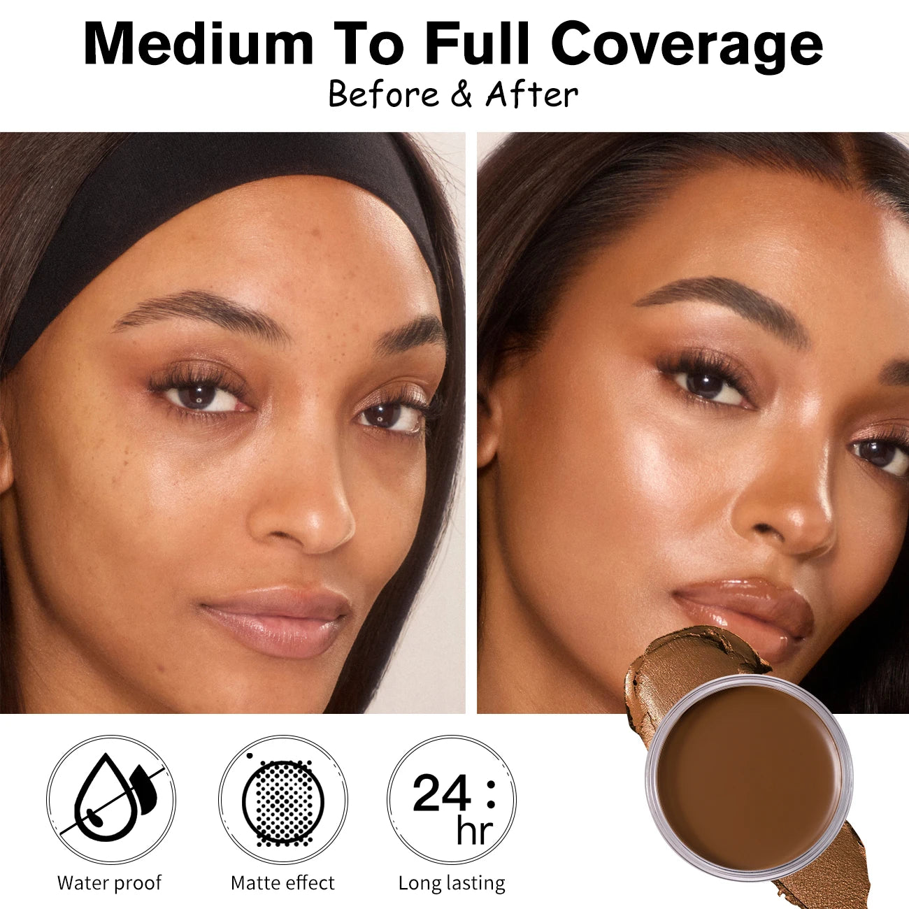 Waterproof Matte Full Coverage Foundation – Velvet Finish