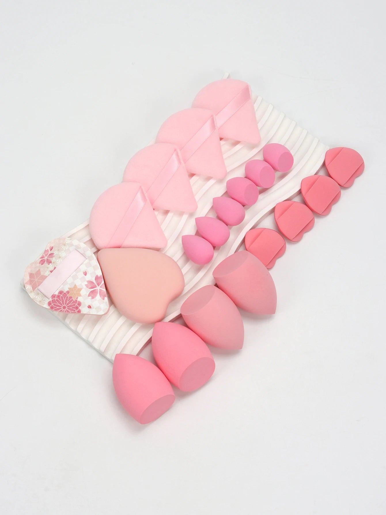 Pink Makeup Sponge & Puff Set (20pcs)