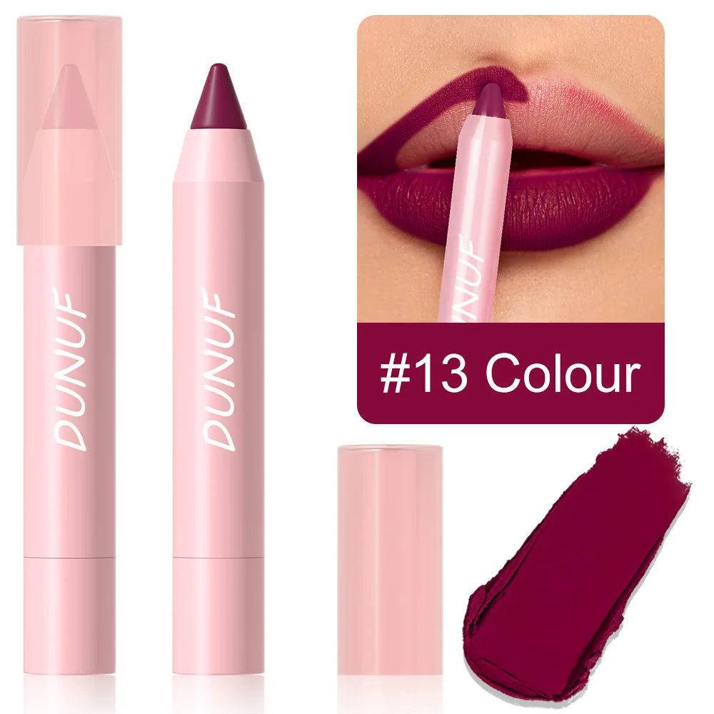 18-Color Waterproof Matte Lipstick Pencil