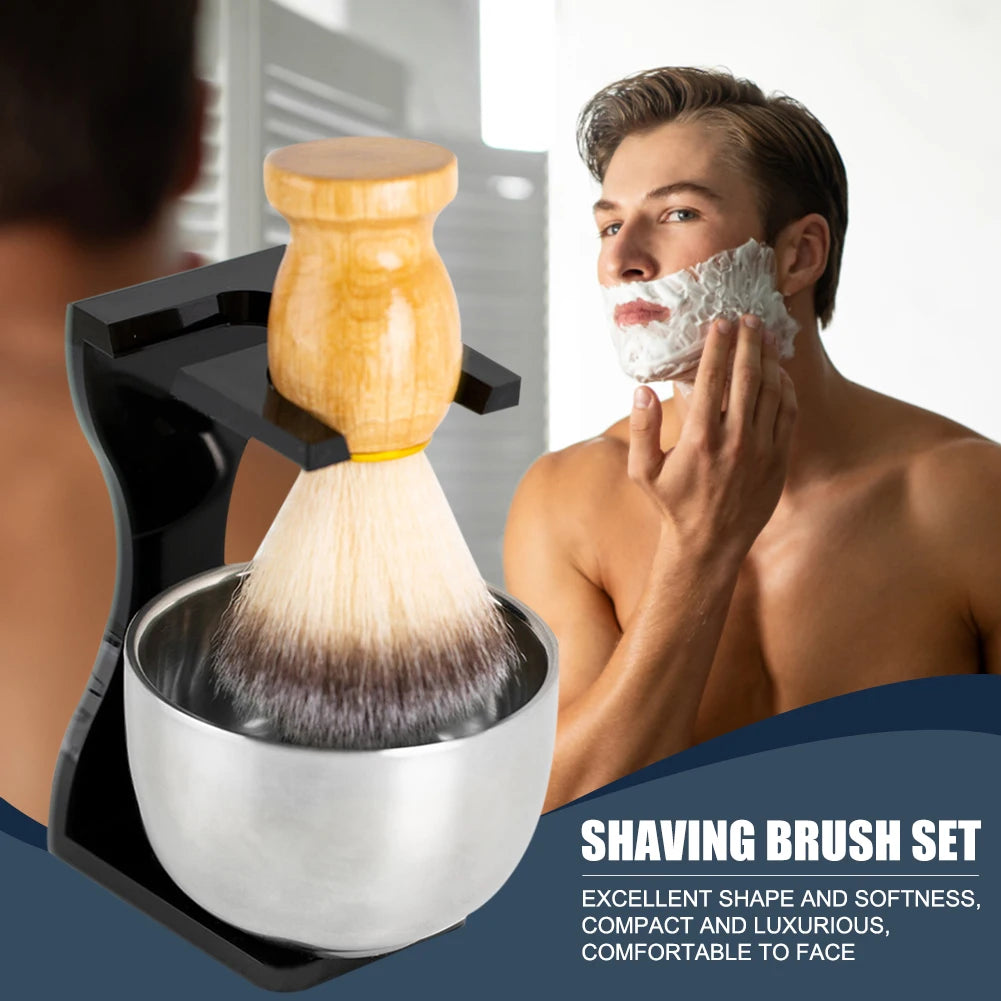 3-in-1 Men's Beard Cleaning Shaving Brush Kit
