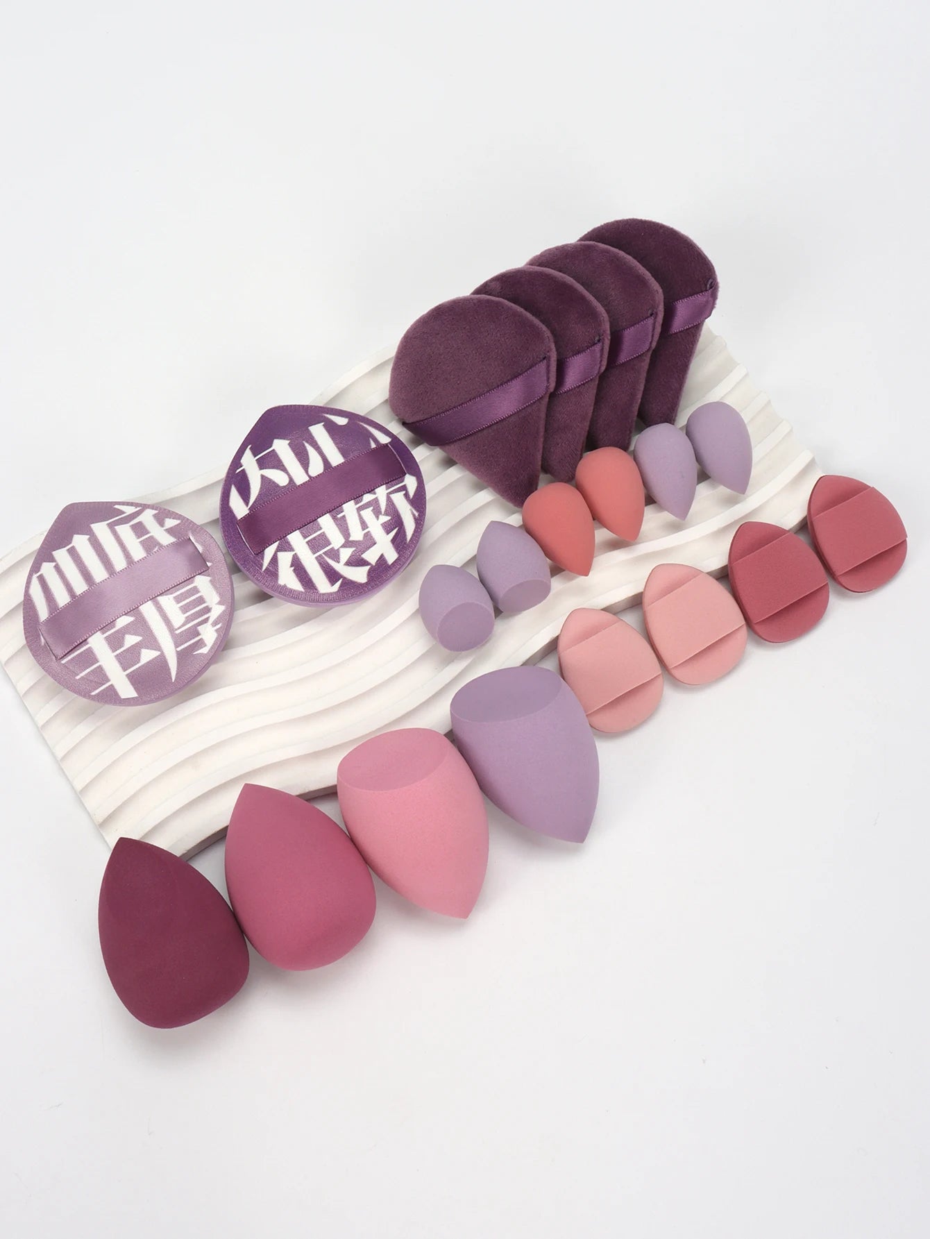 Pink Makeup Sponge & Puff Set (20pcs)