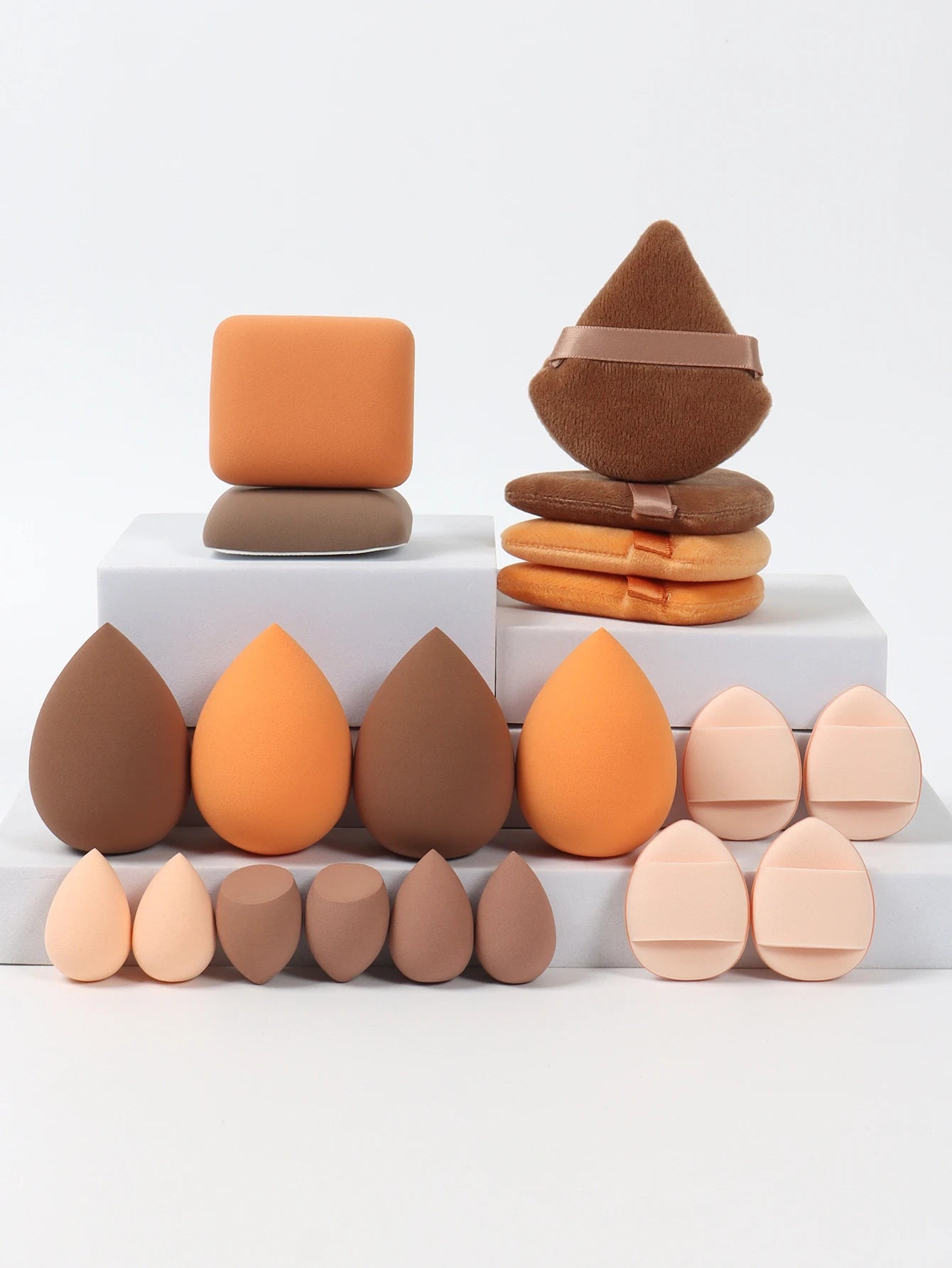 Pink Makeup Sponge & Puff Set (20pcs)