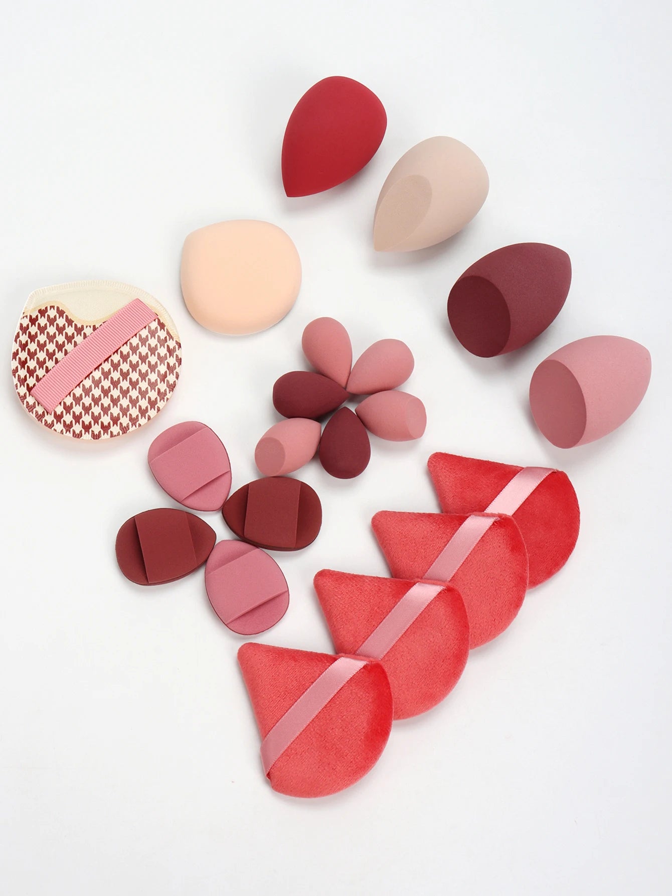 Pink Makeup Sponge & Puff Set (20pcs)