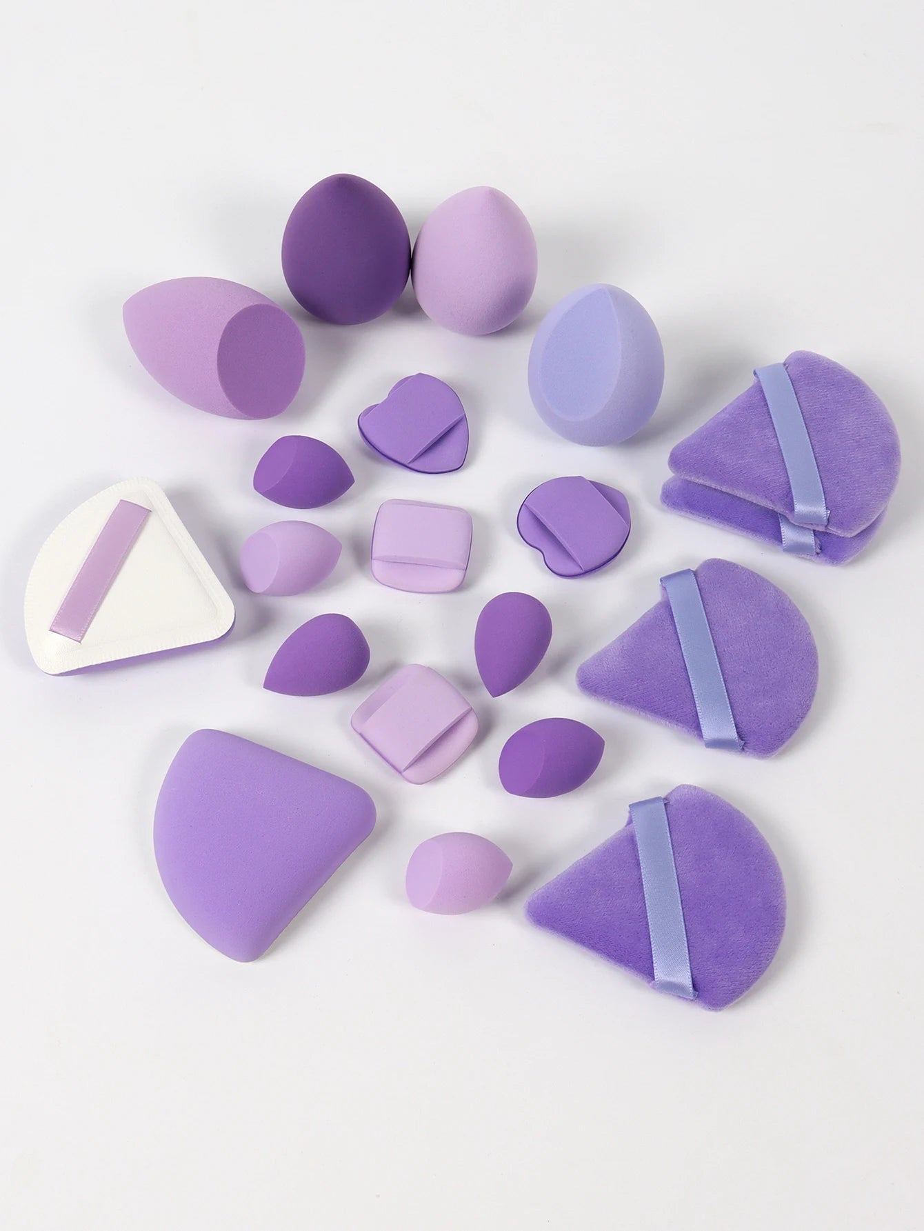 Pink Makeup Sponge & Puff Set (20pcs)