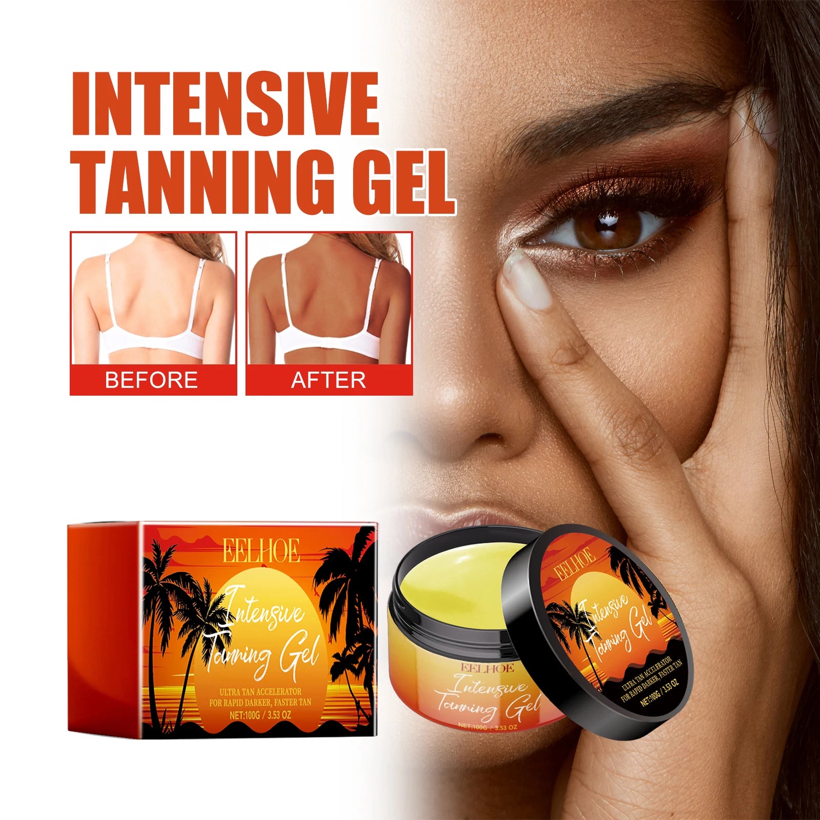 EELHOE Fast Tanning Care Gel – Natural Bronzer & Moisturizer