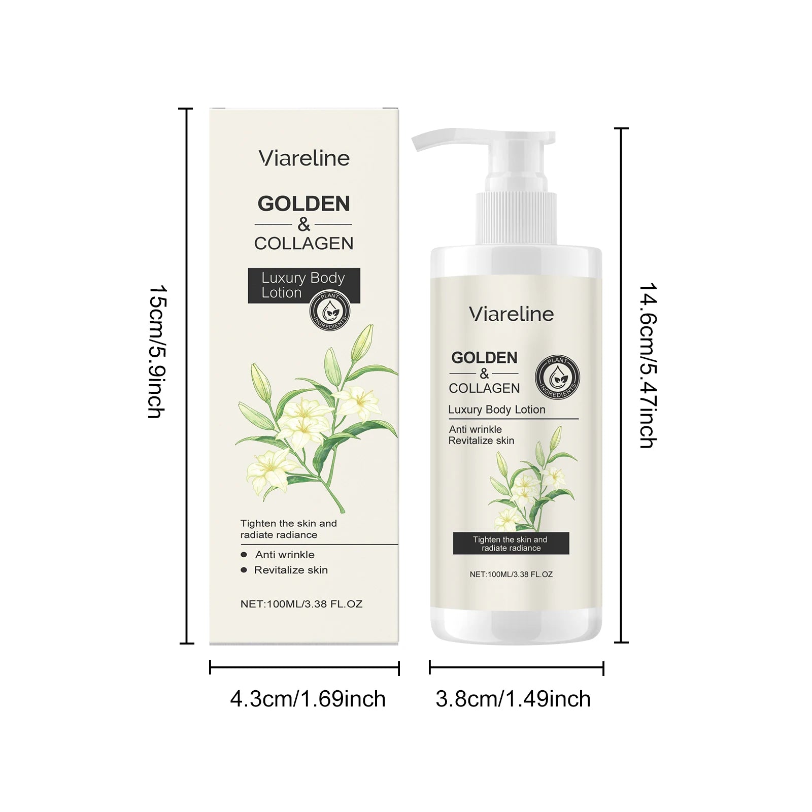 Viareline Collagen Body Lotion – Floral Scent & Anti-Wrinkle