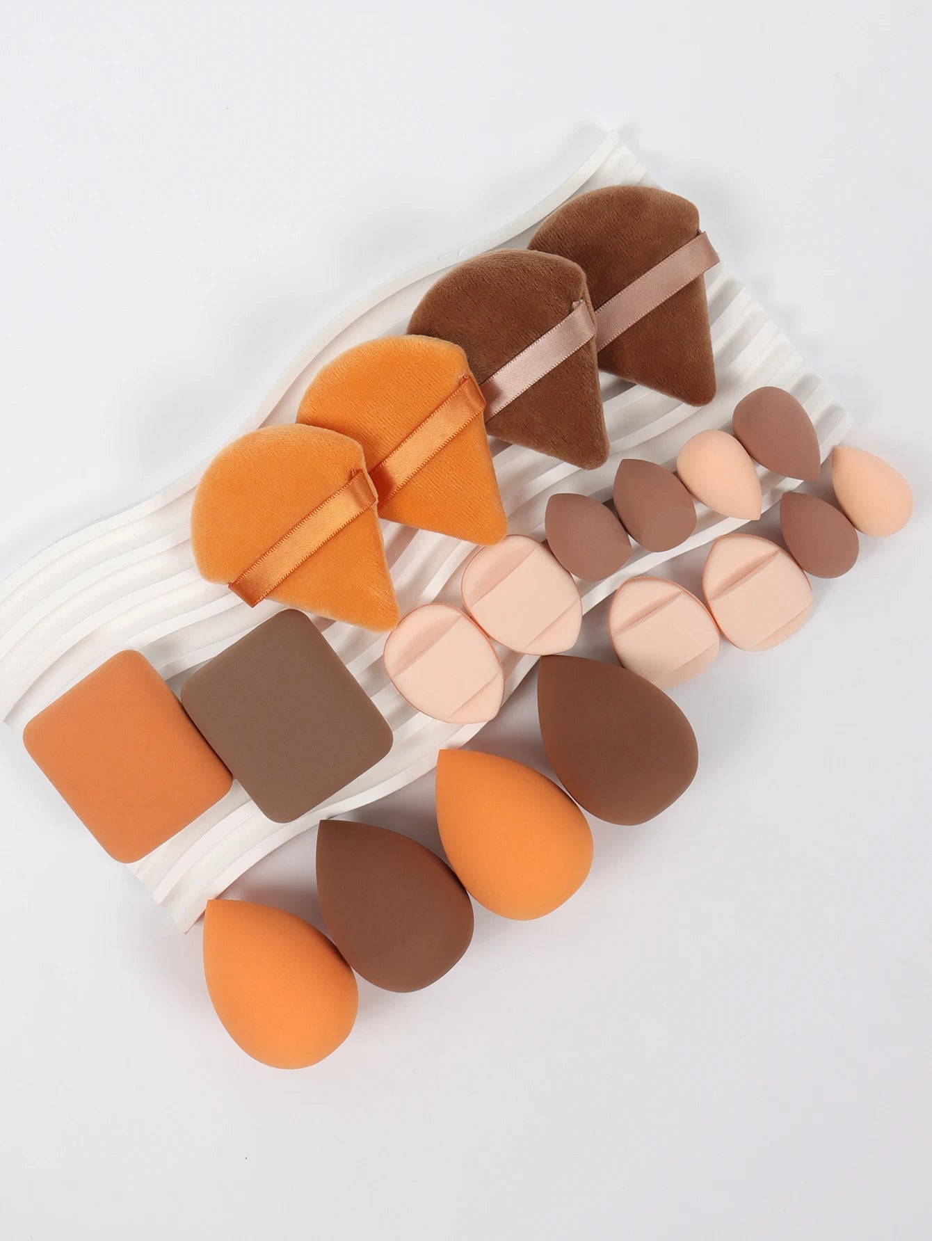 Pink Makeup Sponge & Puff Set (20pcs)