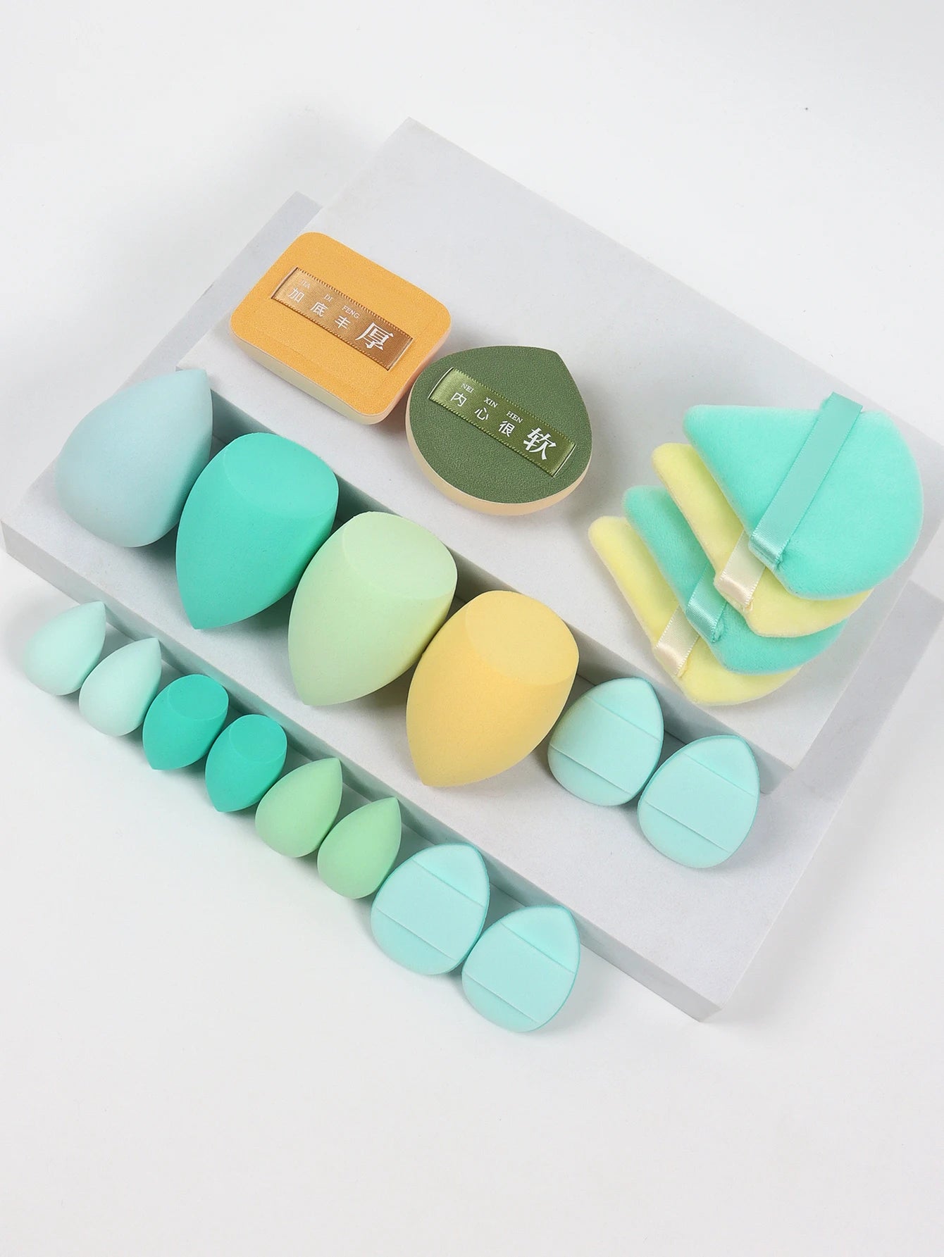 Pink Makeup Sponge & Puff Set (20pcs)