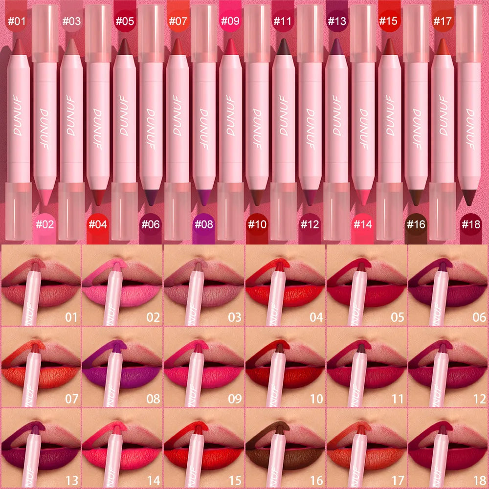 18-Color Waterproof Matte Lipstick Pencil