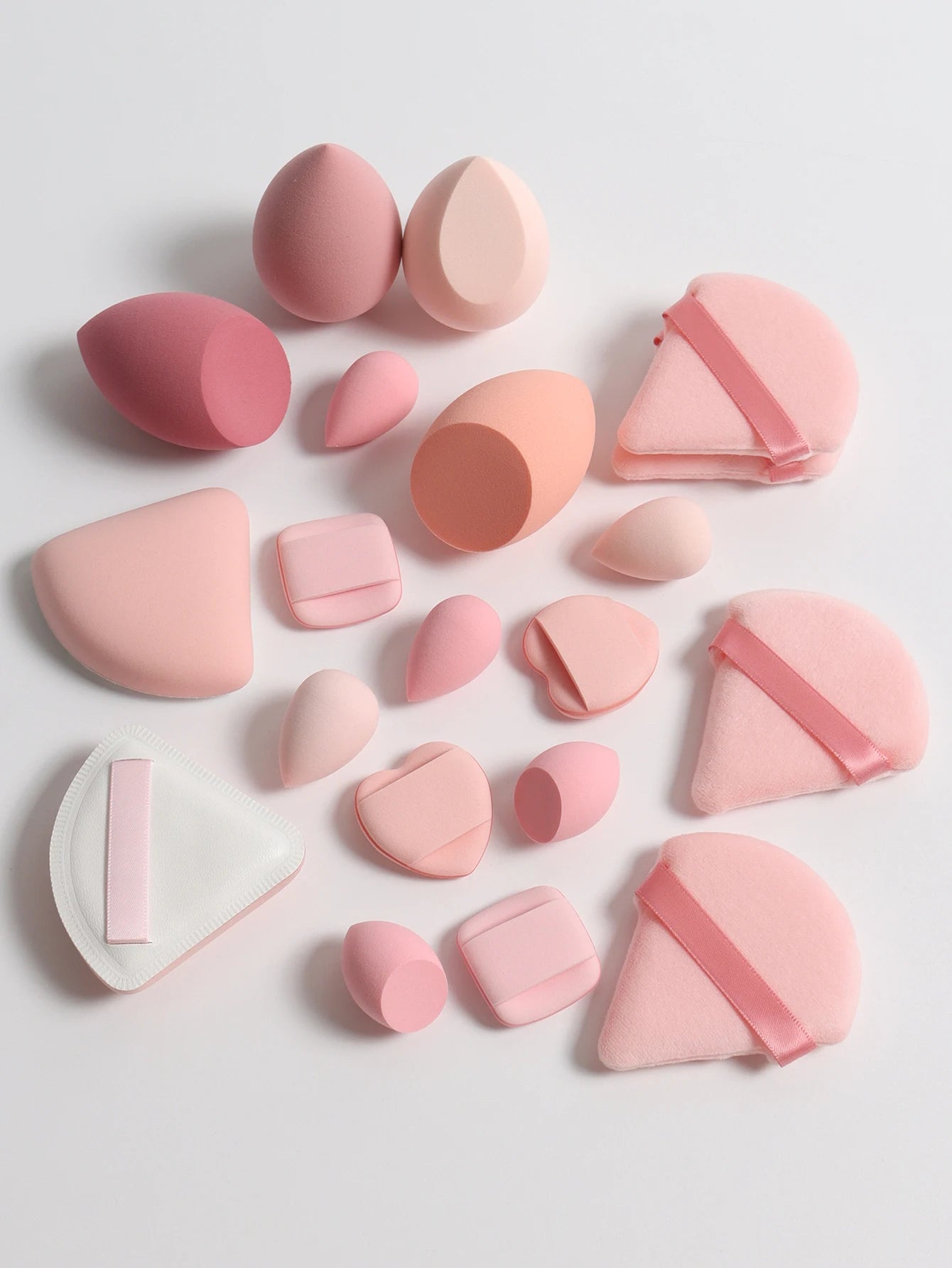 Pink Makeup Sponge & Puff Set (20pcs)