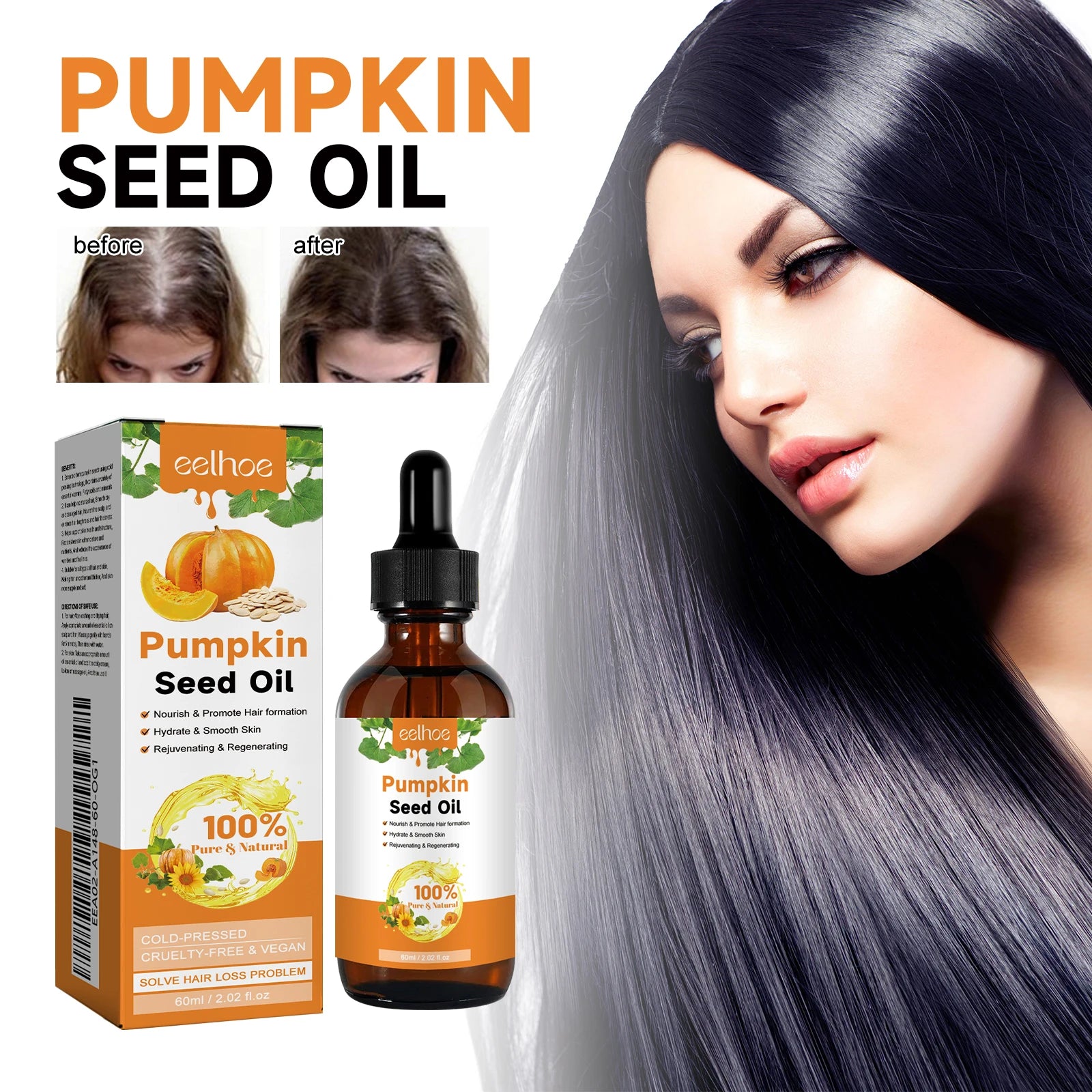 EELHOE Pumpkin Seed Hair Oil – 60ml Moisturizing & Repair
