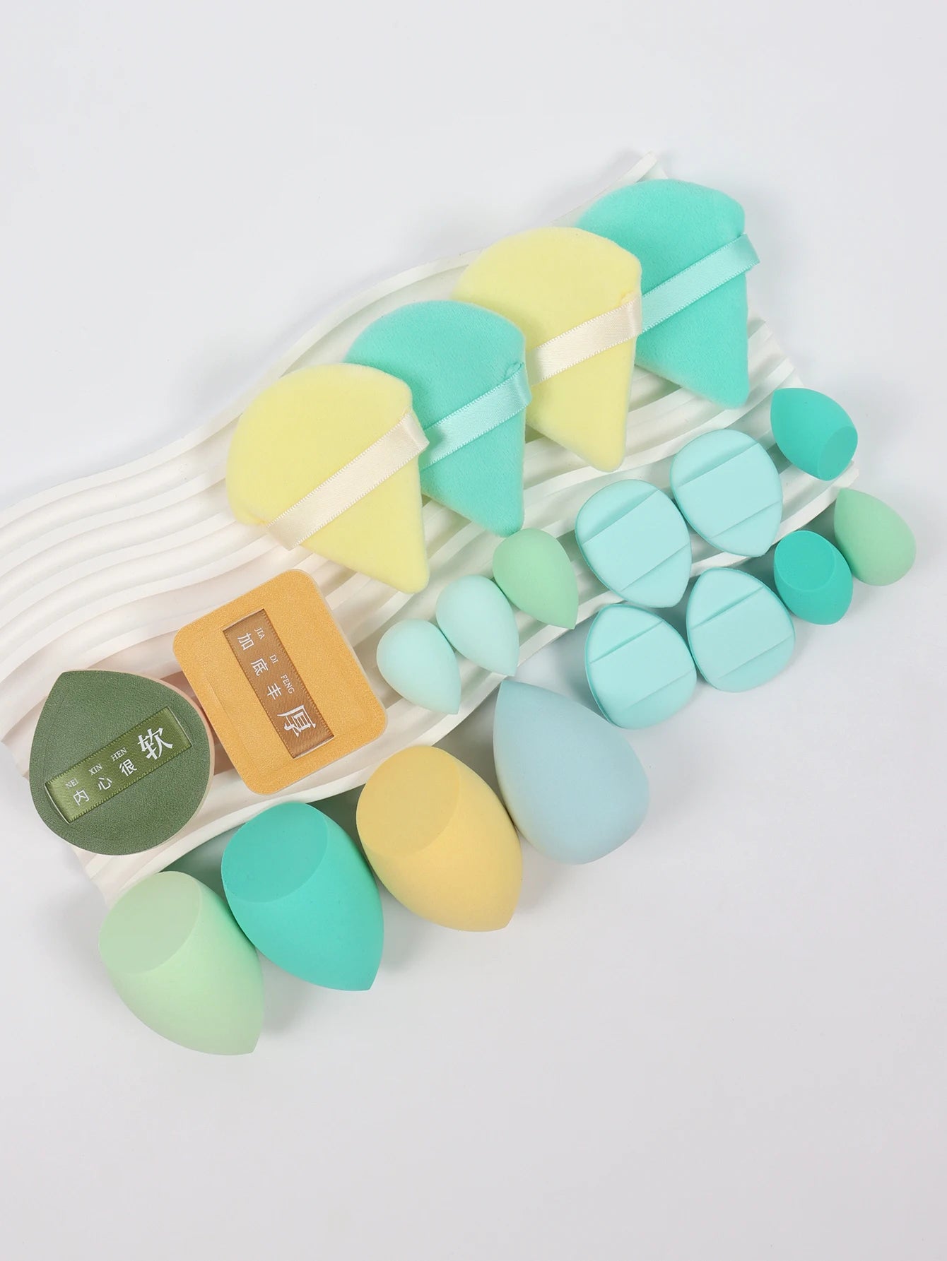 Pink Makeup Sponge & Puff Set (20pcs)