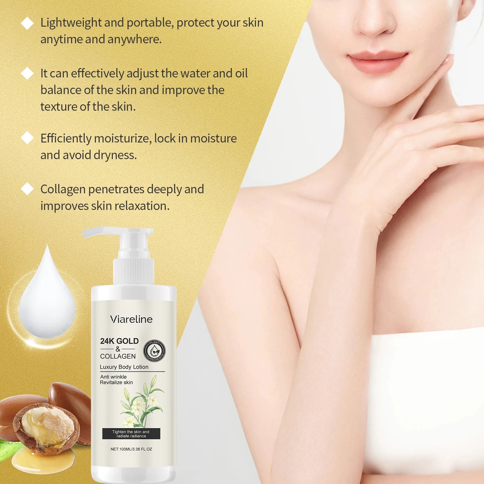 Viareline Collagen Body Lotion – Floral Scent & Anti-Wrinkle