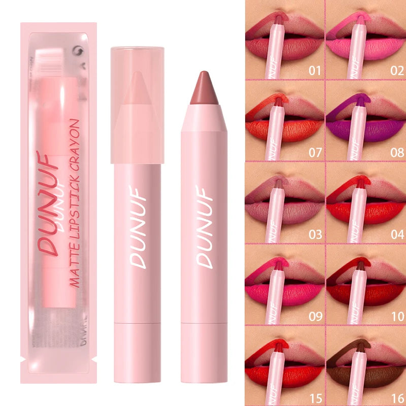 18-Color Waterproof Matte Lipstick Pencil