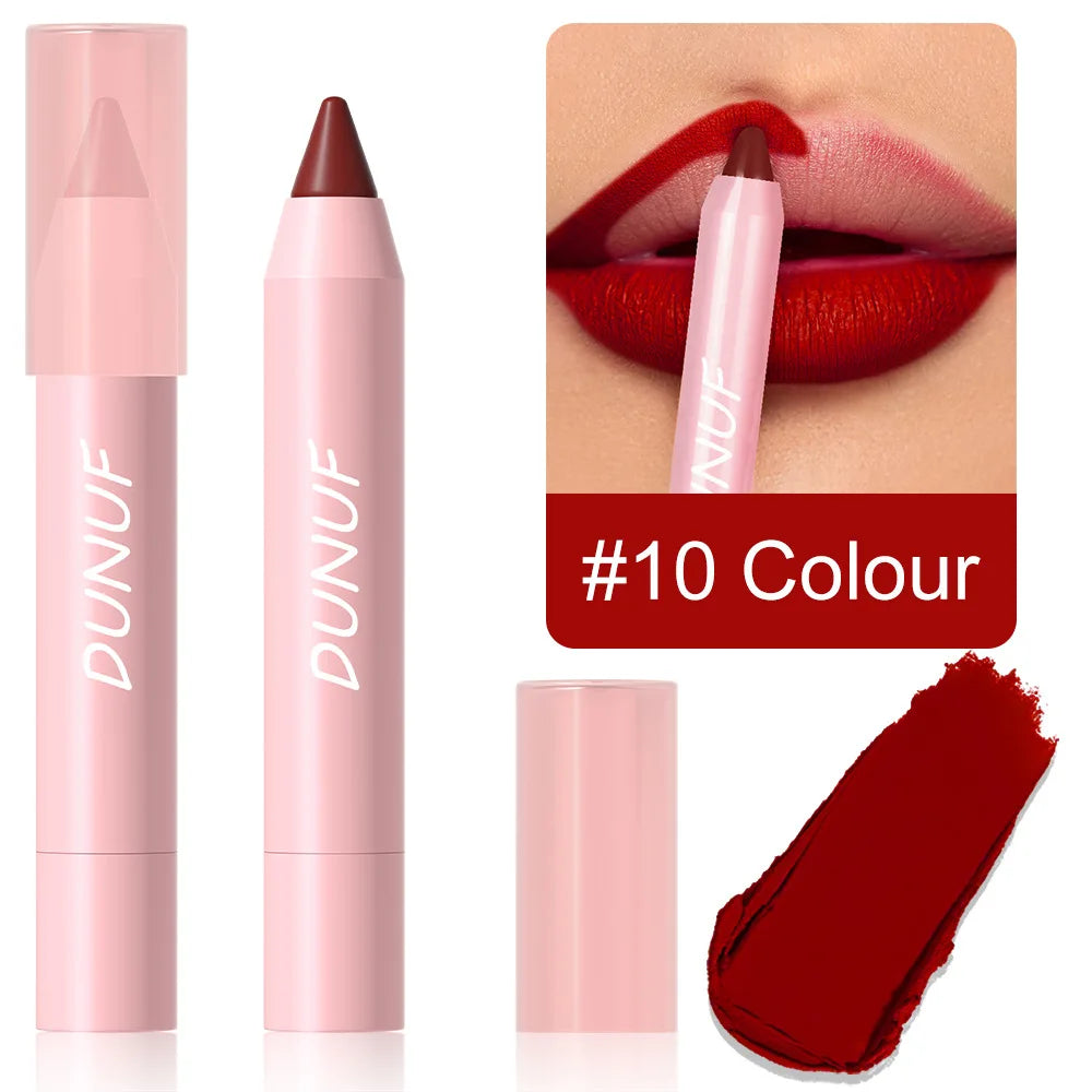 18-Color Waterproof Matte Lipstick Pencil