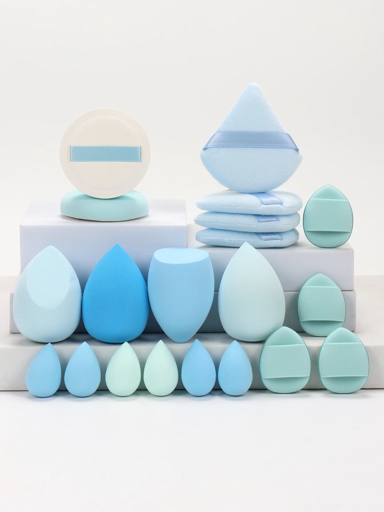 Pink Makeup Sponge & Puff Set (20pcs)