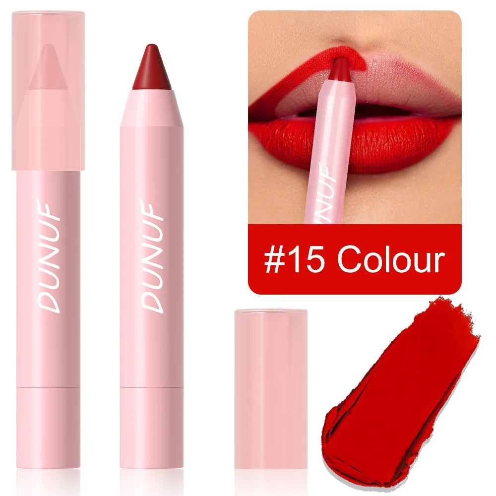 18-Color Waterproof Matte Lipstick Pencil