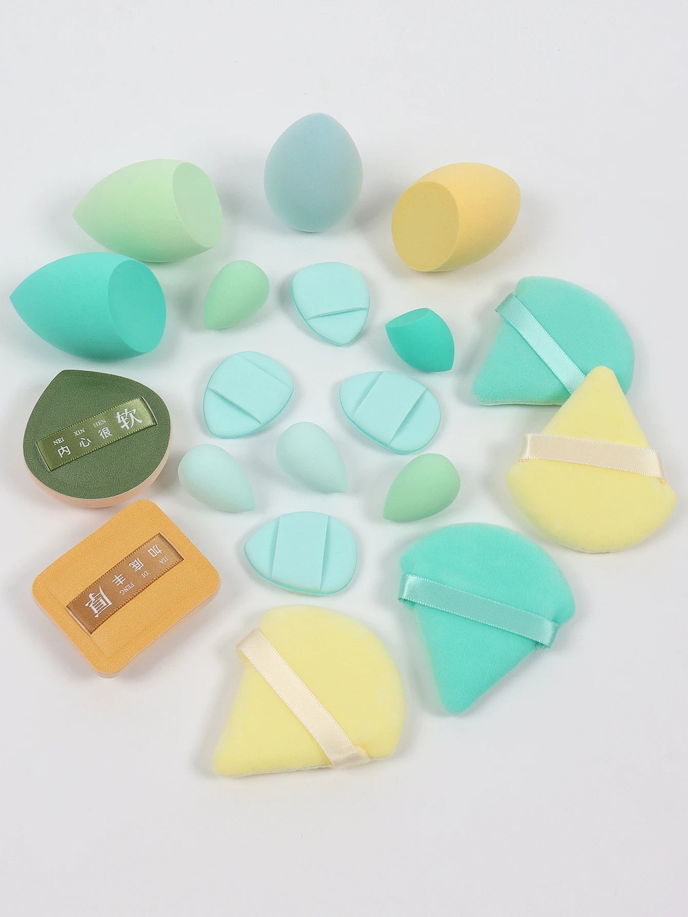 Pink Makeup Sponge & Puff Set (20pcs)