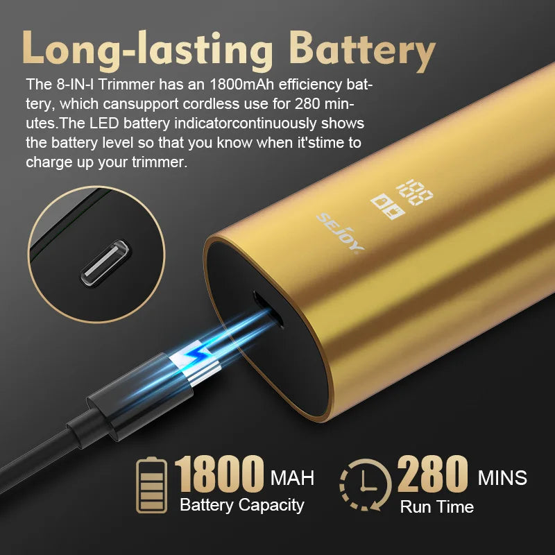 Sejoy Gold Cordless Hair Clippers & Beard Trimmer Kit