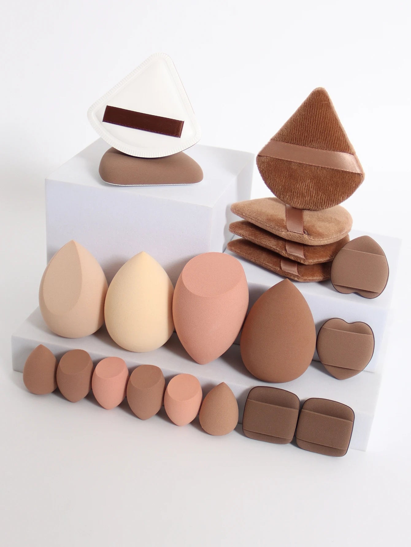 Pink Makeup Sponge & Puff Set (20pcs)