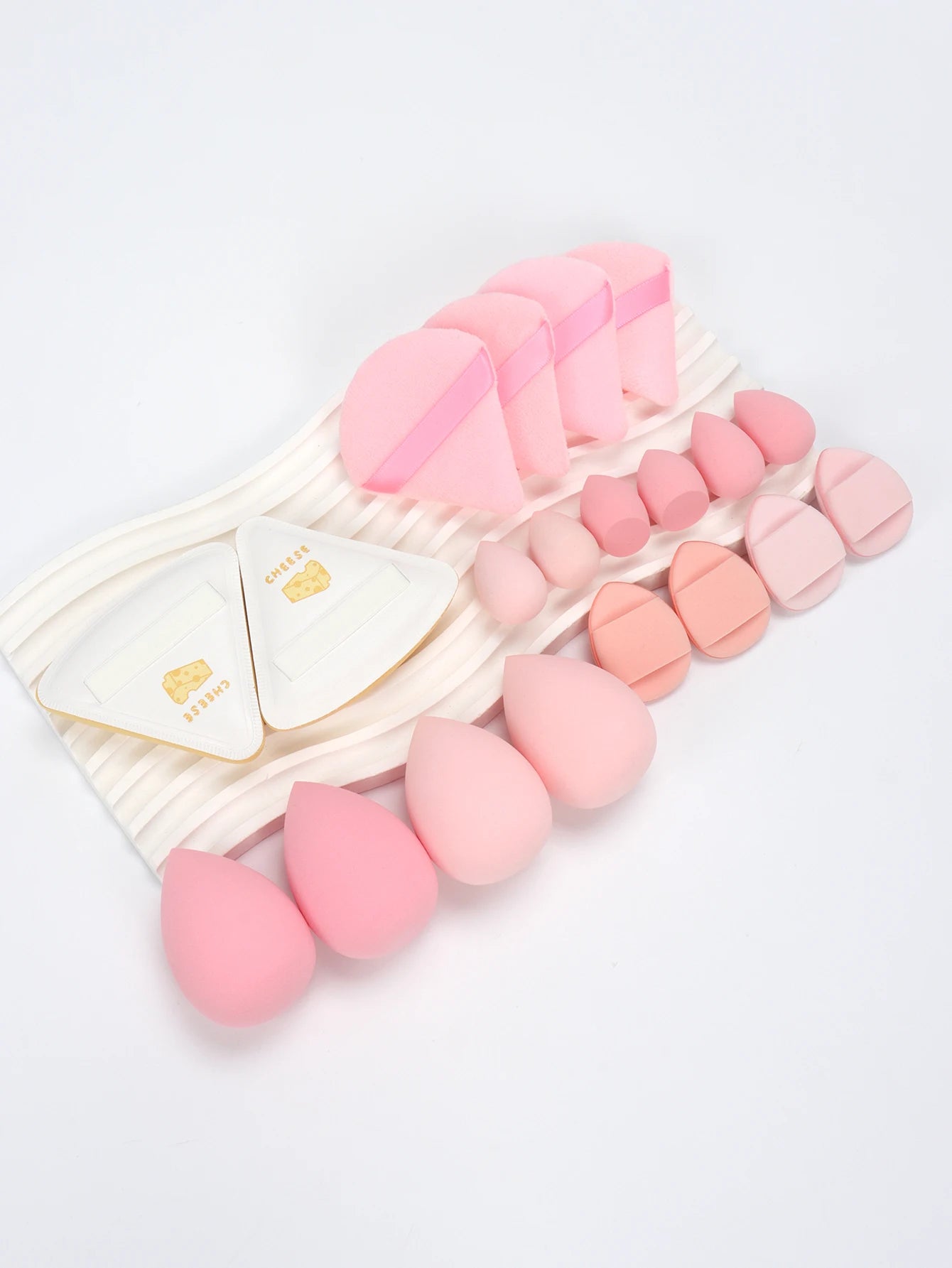 Pink Makeup Sponge & Puff Set (20pcs)
