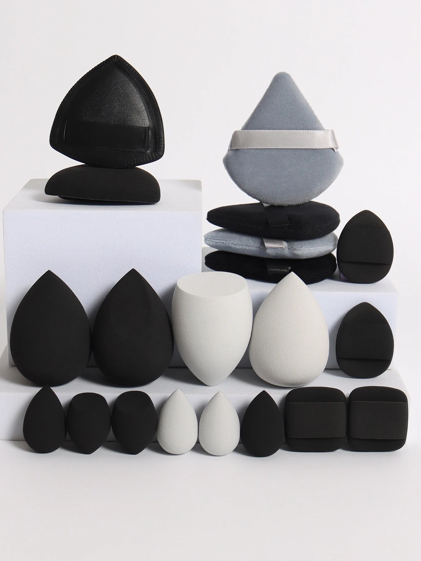 Pink Makeup Sponge & Puff Set (20pcs)