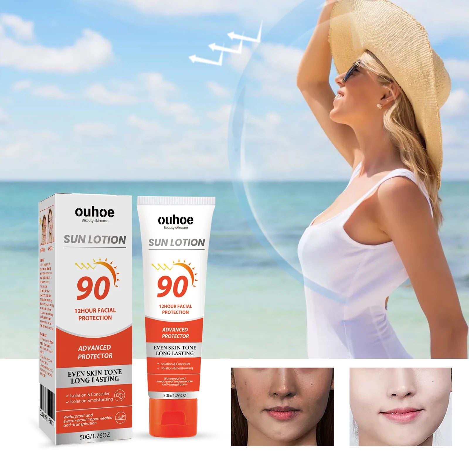 OUHOE Sun Lotion – 12H Long-Lasting UV Protection
