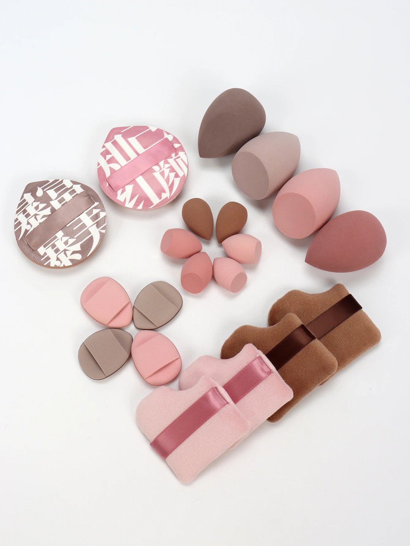 Pink Makeup Sponge & Puff Set (20pcs)